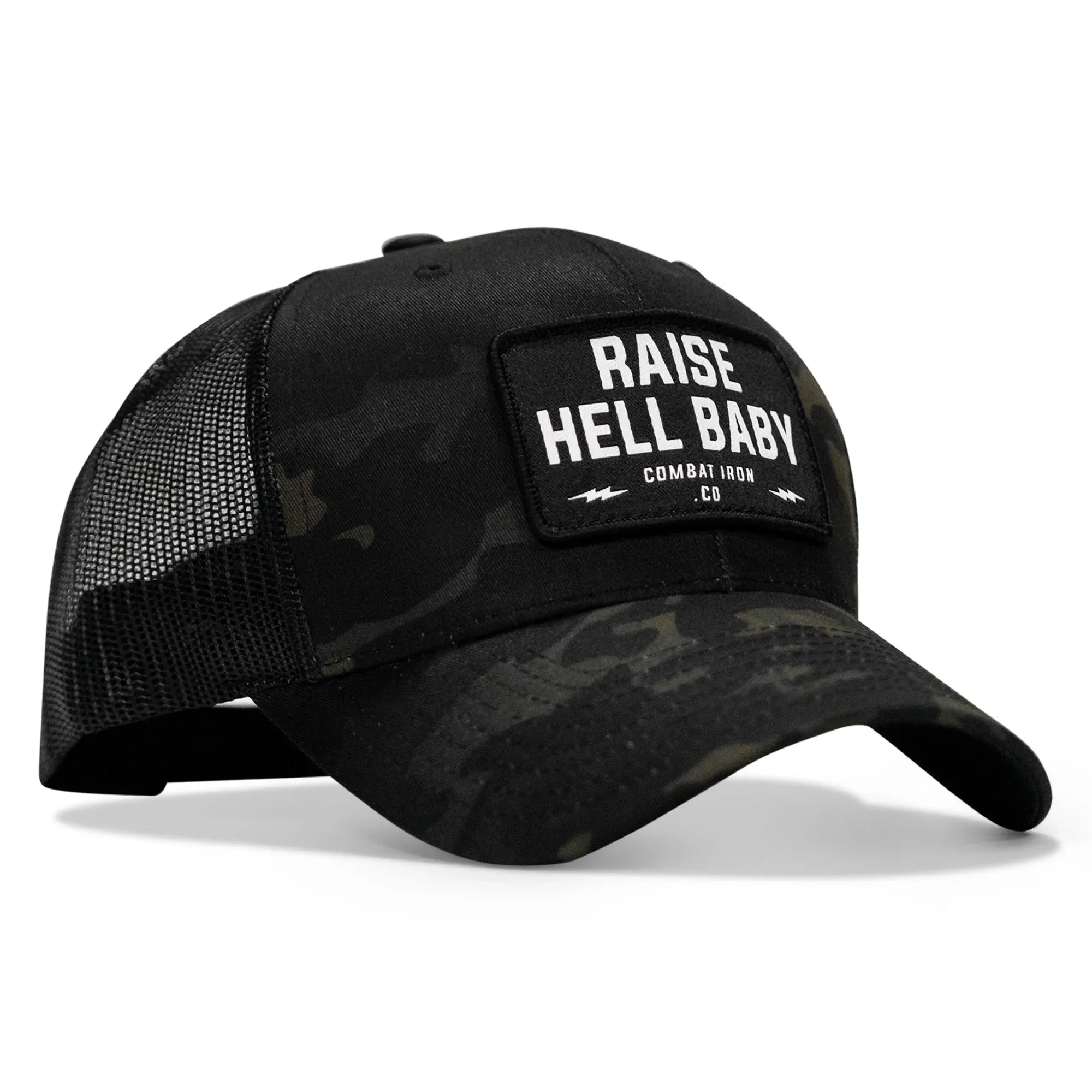 Raise Hell Baby Patch Snapback Hat - Combat Iron Apparel Co.
