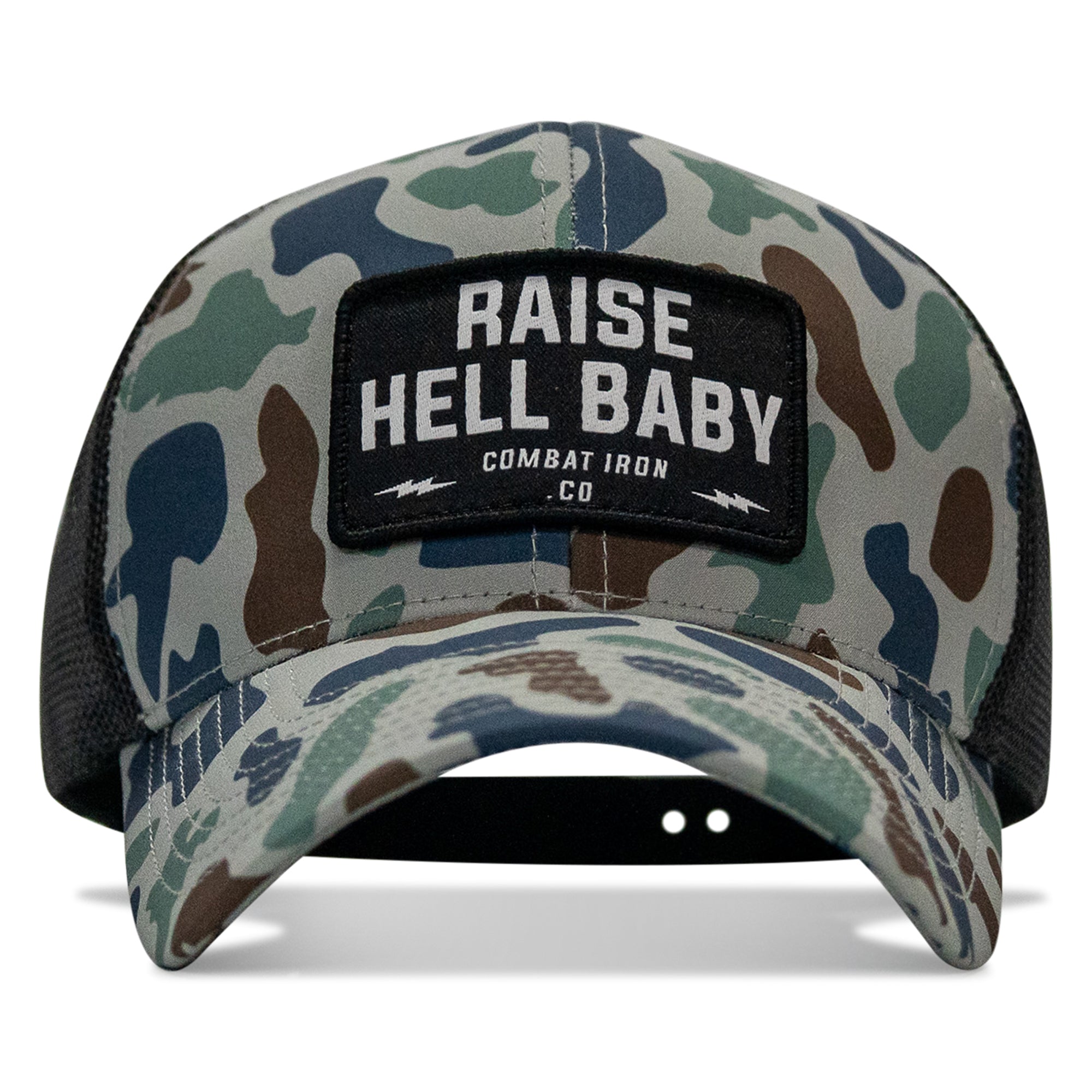 Raise Hell Baby Patch Snapback Hat - Combat Iron Apparel Co.