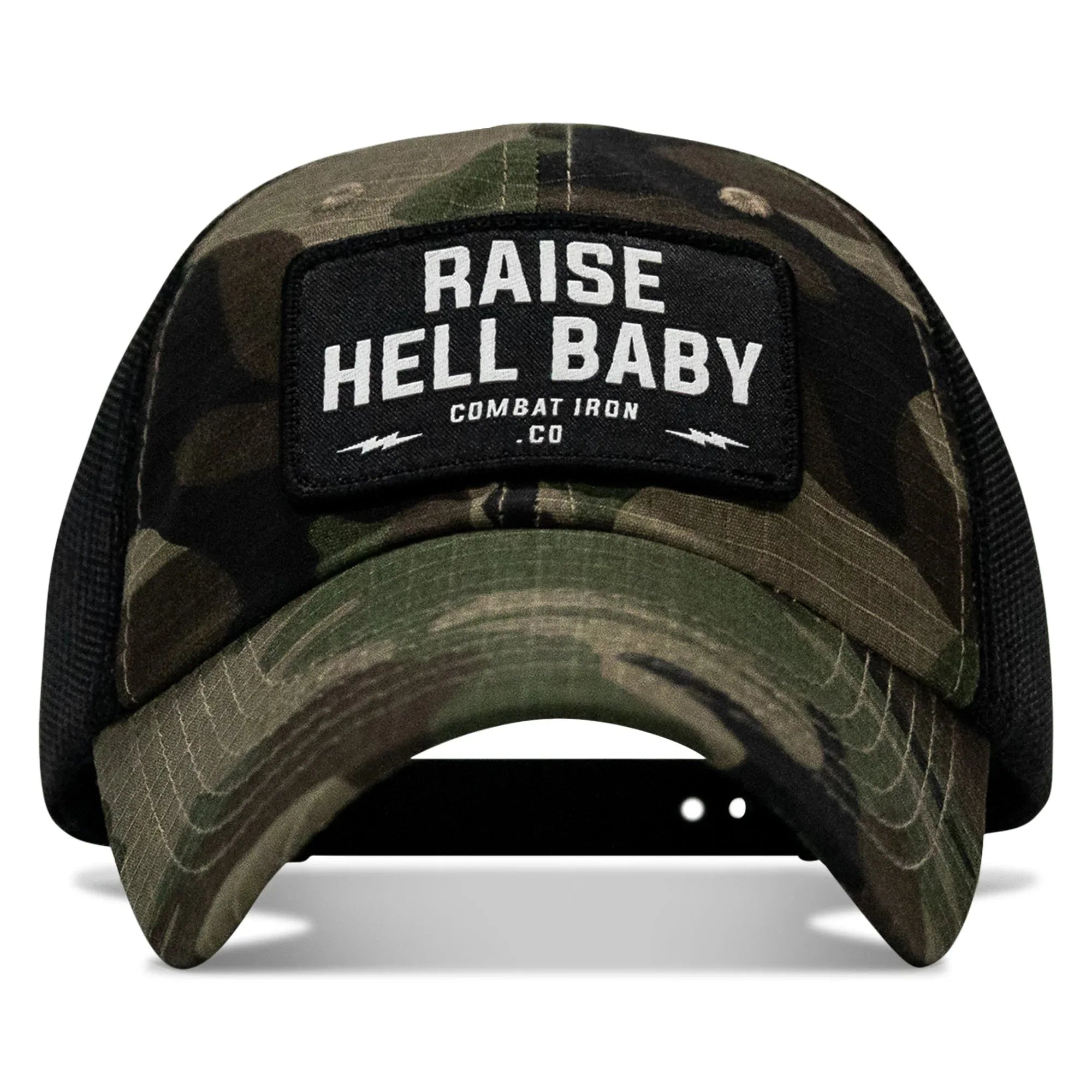 Raise Hell Baby Patch Tactical Ripstop Mesh Snapback Hat - Combat Iron Apparel Co.