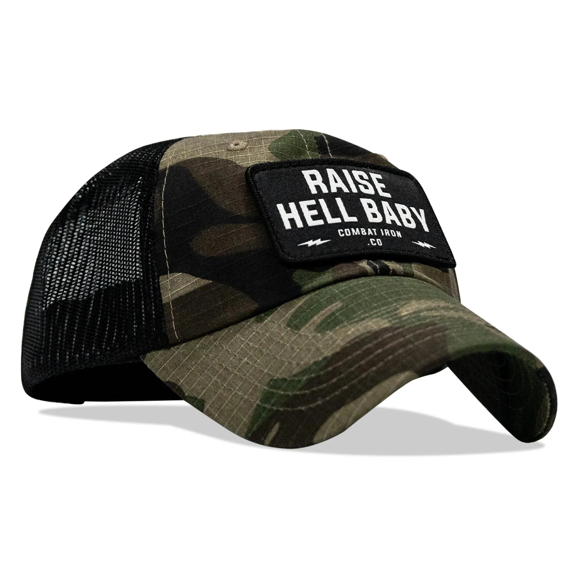Raise Hell Baby Patch Tactical Ripstop Mesh Snapback Hat - Combat Iron Apparel Co.