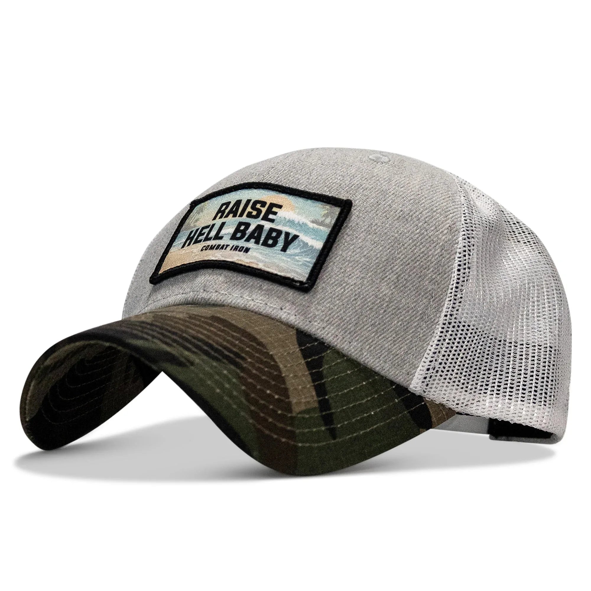 Raise Hell Baby Sunset Patch Snapback Hat - Combat Iron Apparel Co.