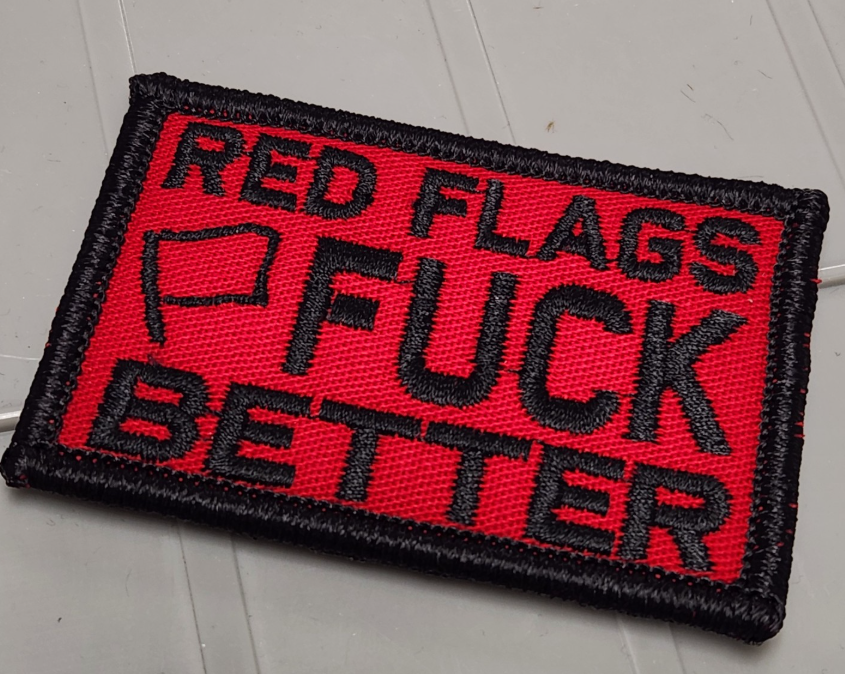 ASOS - Red Flags Fuck Better - 2x3 Patch - Red w/Black