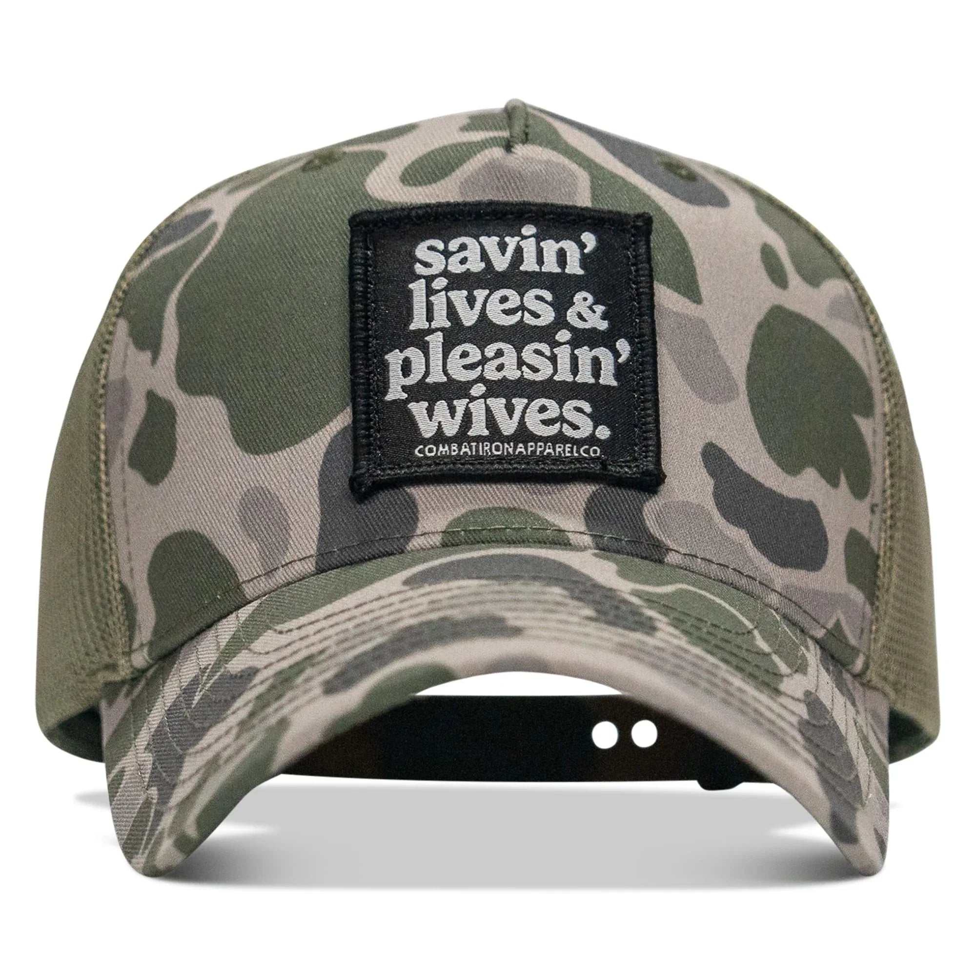 Savin' Lives & Pleasin' Wives Patch SnapBack Hat - Combat Iron Apparel Co.