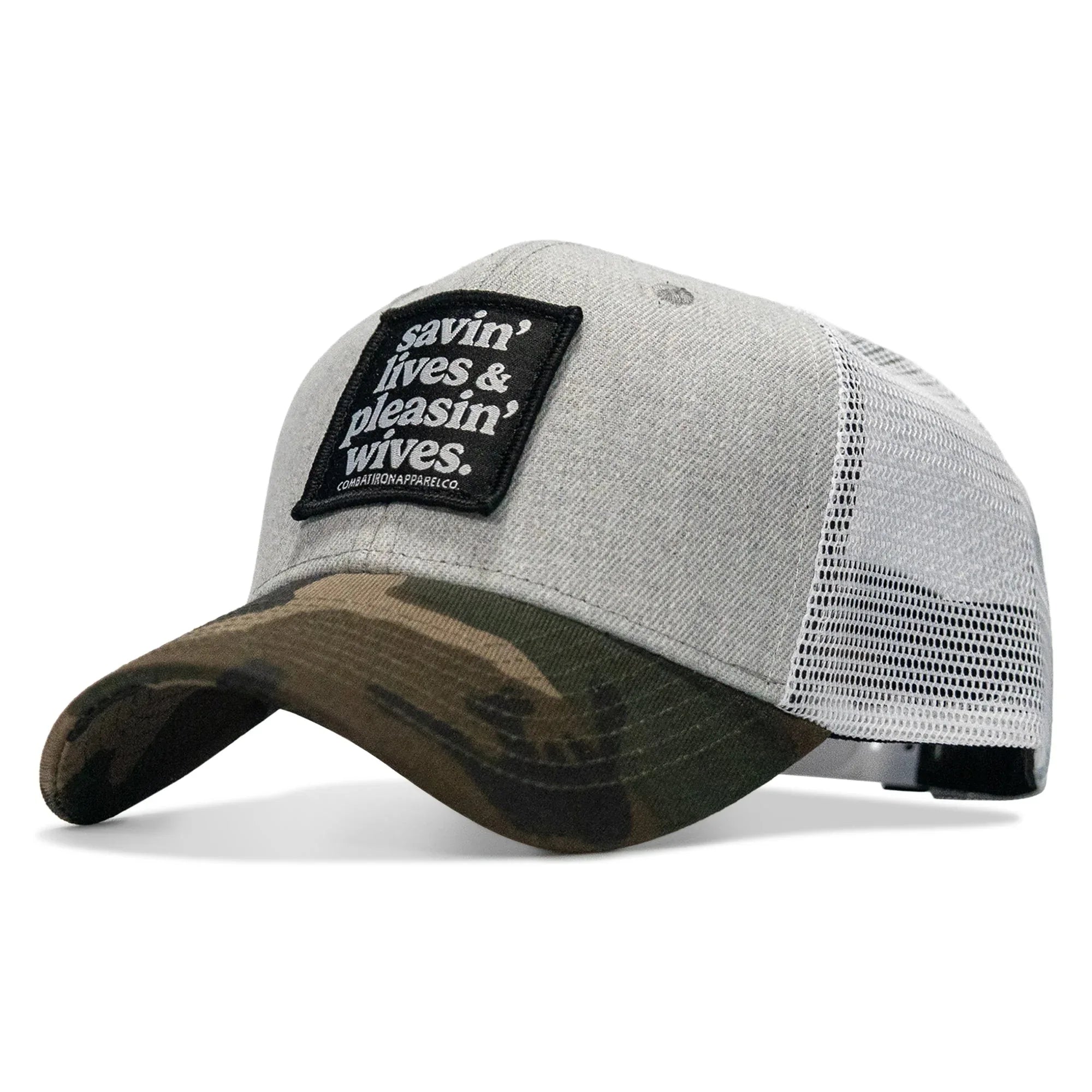 Savin' Lives & Pleasin' Wives Patch SnapBack Hat - Combat Iron Apparel Co.