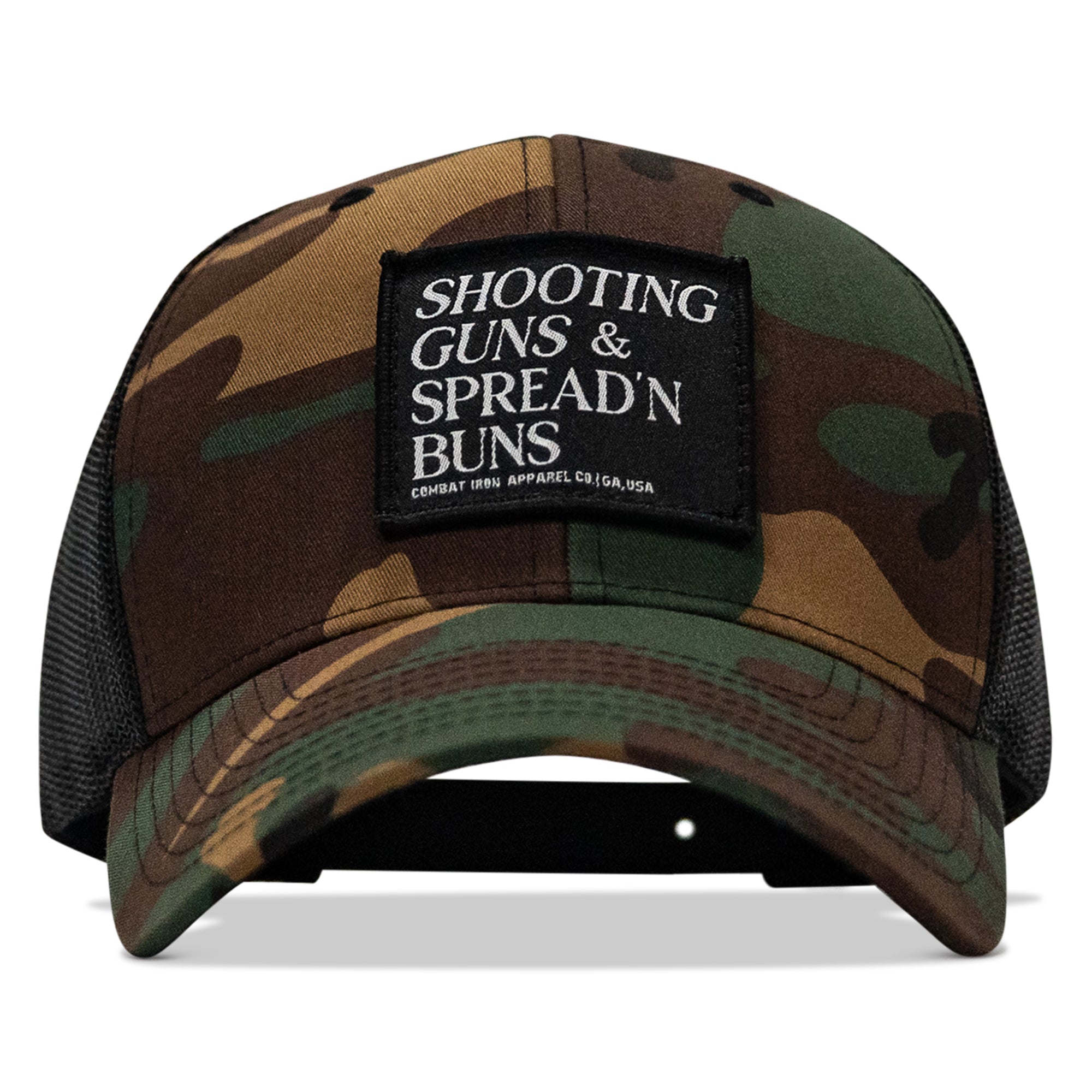 Shooting Guns & Spread'n Buns Patch Snapback Hat - Combat Iron Apparel Co.