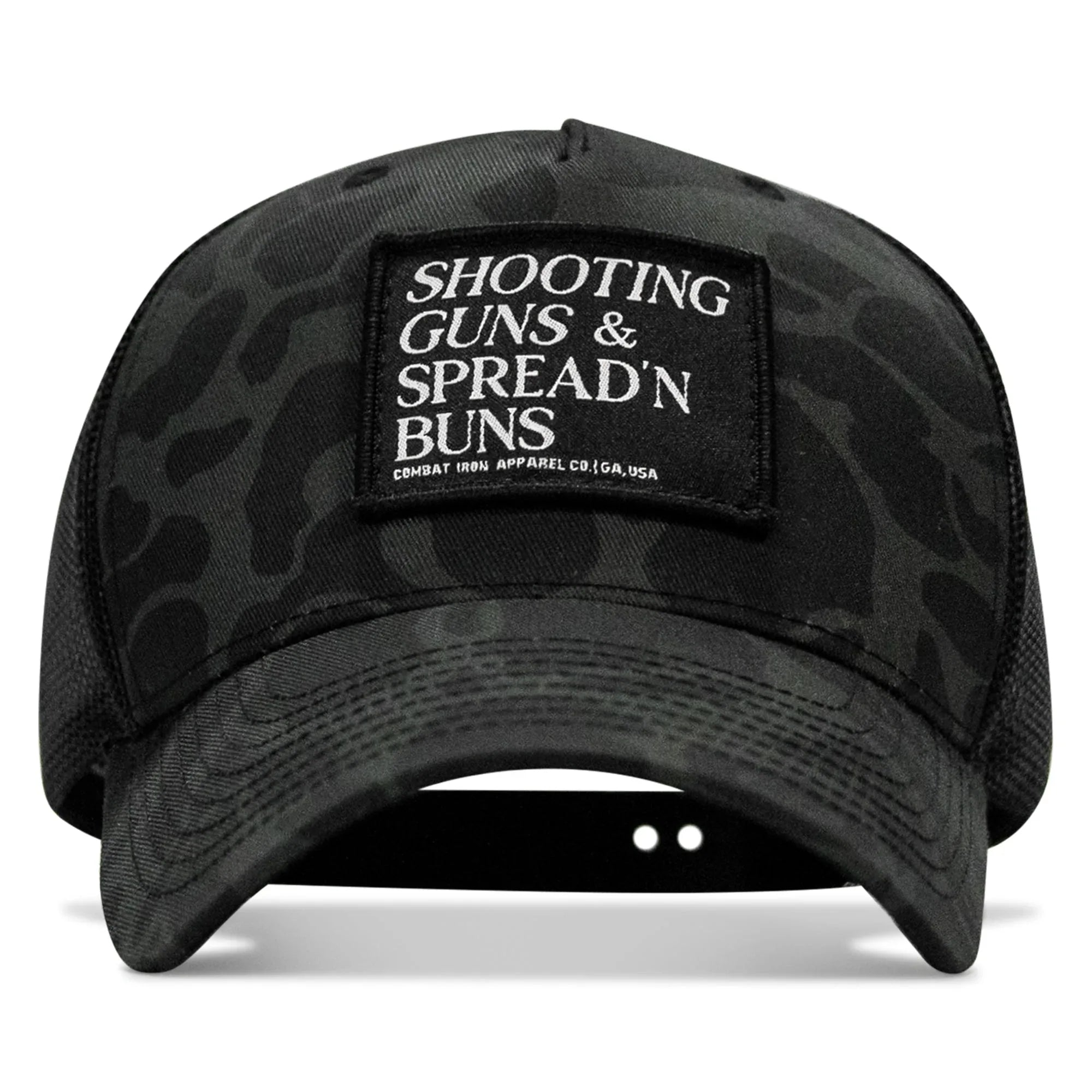 Shooting Guns & Spread'n Buns Patch Snapback Hat - Combat Iron Apparel Co.