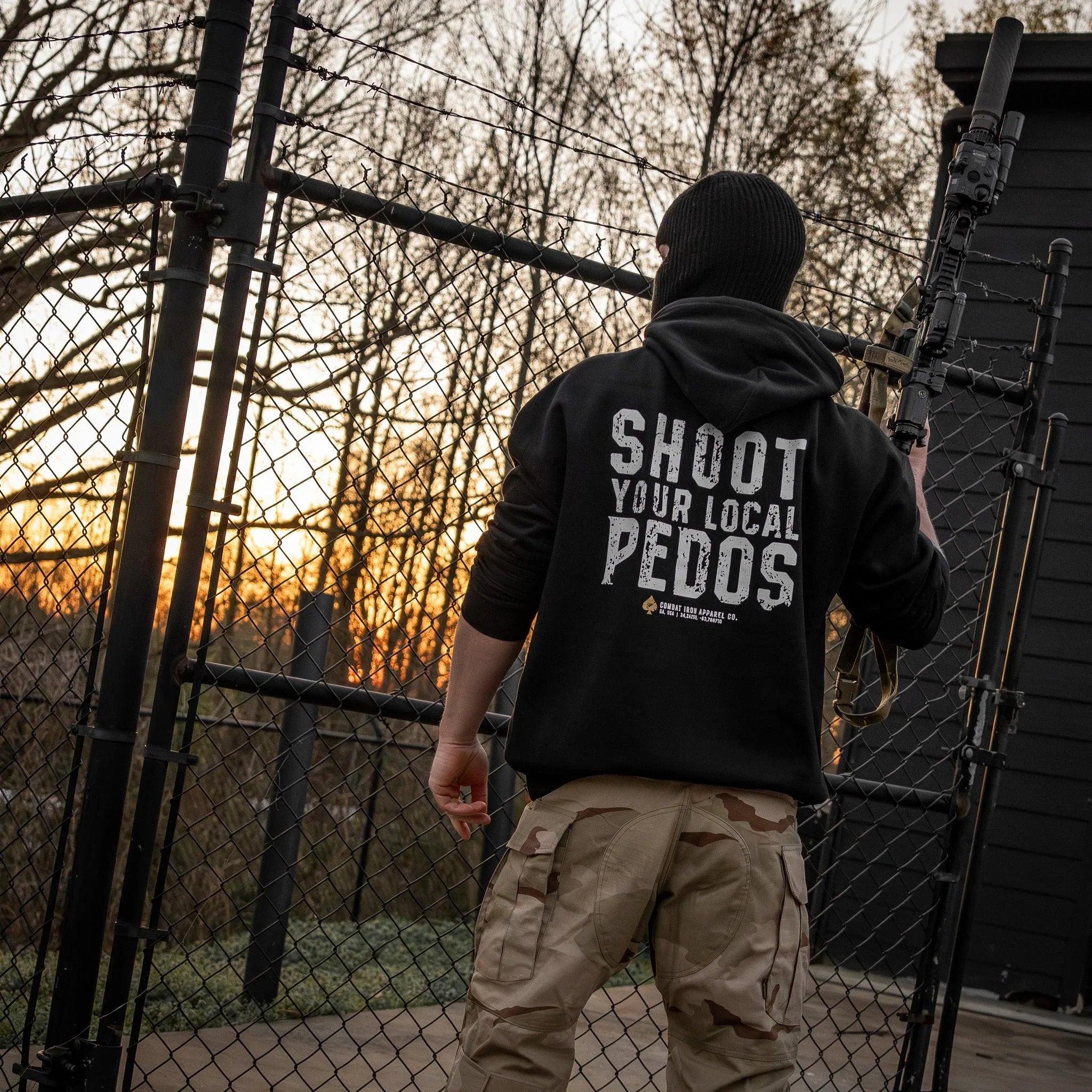 Shoot Your Local Pedo Fleece Lined Hoodies - Combat Iron Apparel Co.