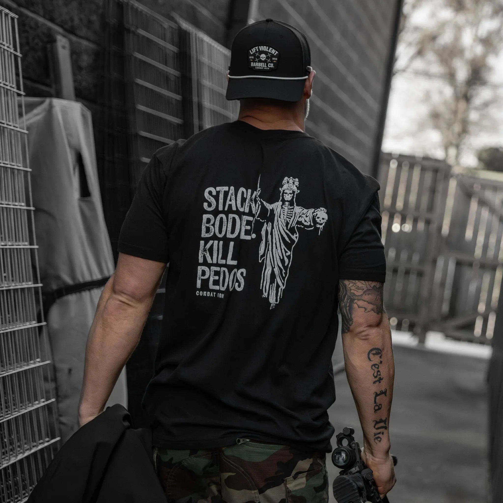 Stack Bodies. Kill Pedos. Men's T-Shirt - Combat Iron Apparel Co.