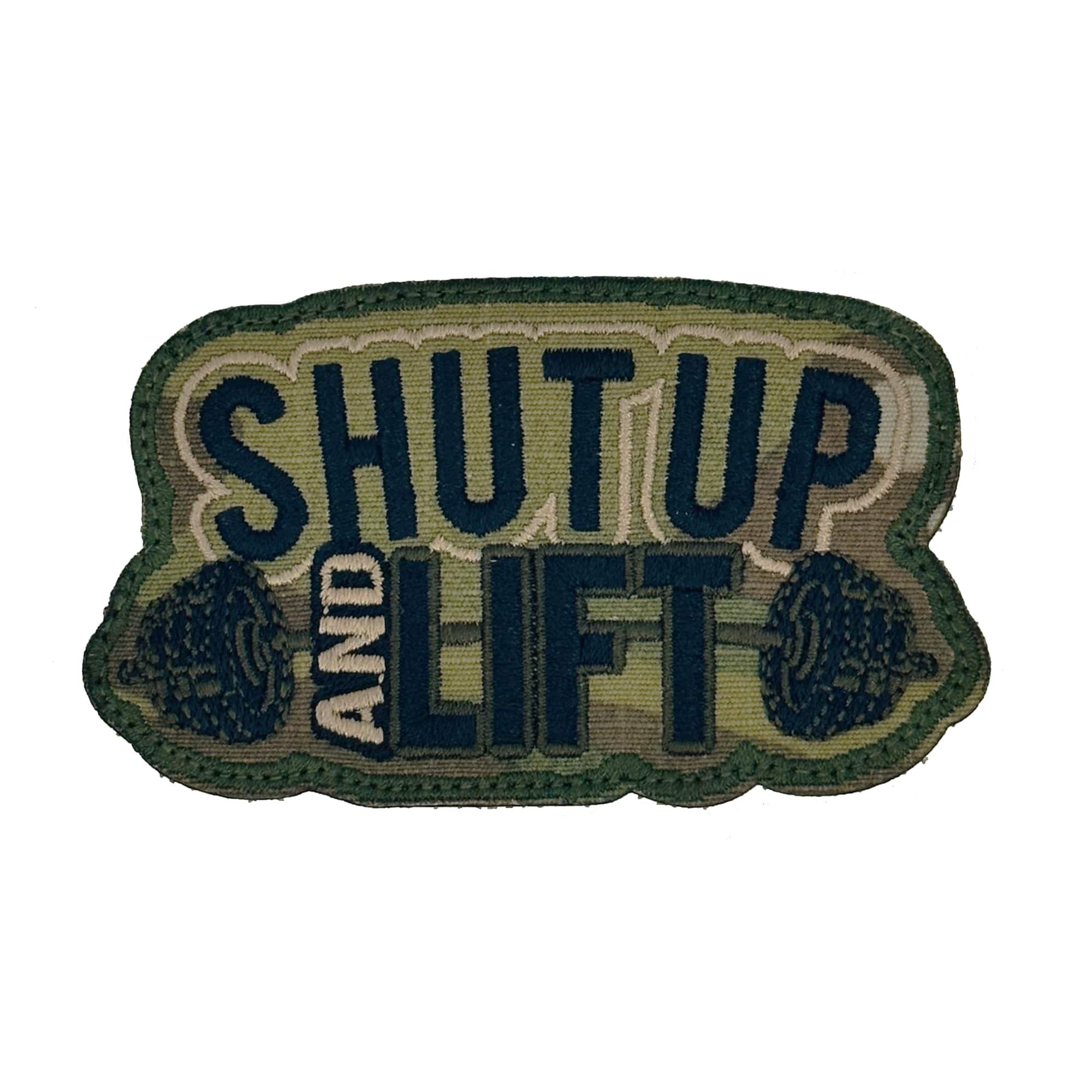 Tactical Gear Junkie Patches Multicam Shut Up and Lift - 3.25" Laser Cut Patch