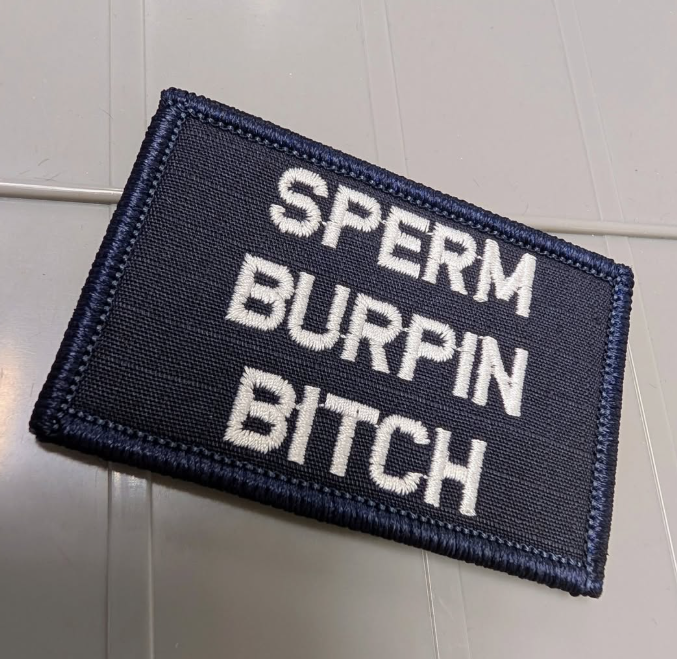 ASOS - Sperm Burpin Bitch - 2x3 Patch - Navy w/White