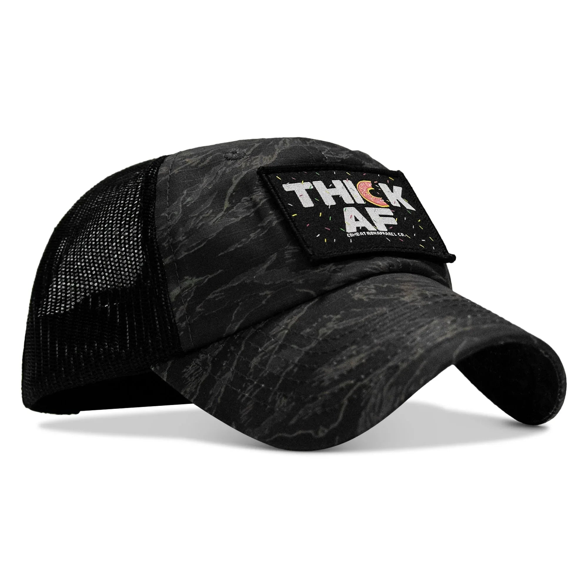 THICK AF Donut Edition Patch. Tactical Ripstop Mesh Snapback Hat - Combat Iron Apparel Co.