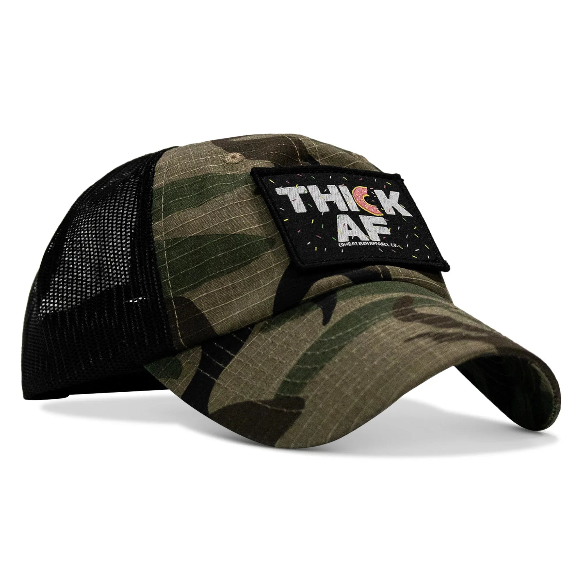 THICK AF Donut Edition Patch. Tactical Ripstop Mesh Snapback Hat - Combat Iron Apparel Co.