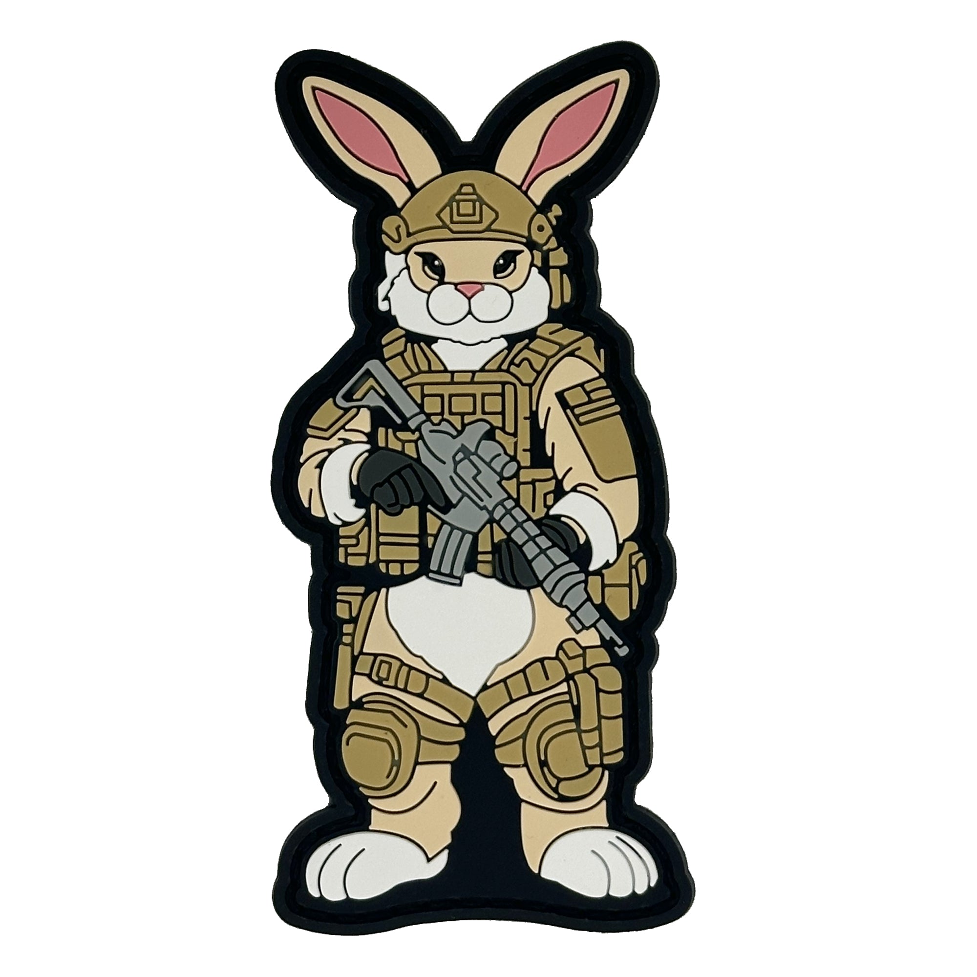 Pew Pew Peter Tactical Easter Battle Bunny 4" PVC Patch - Bad Bunny Collection