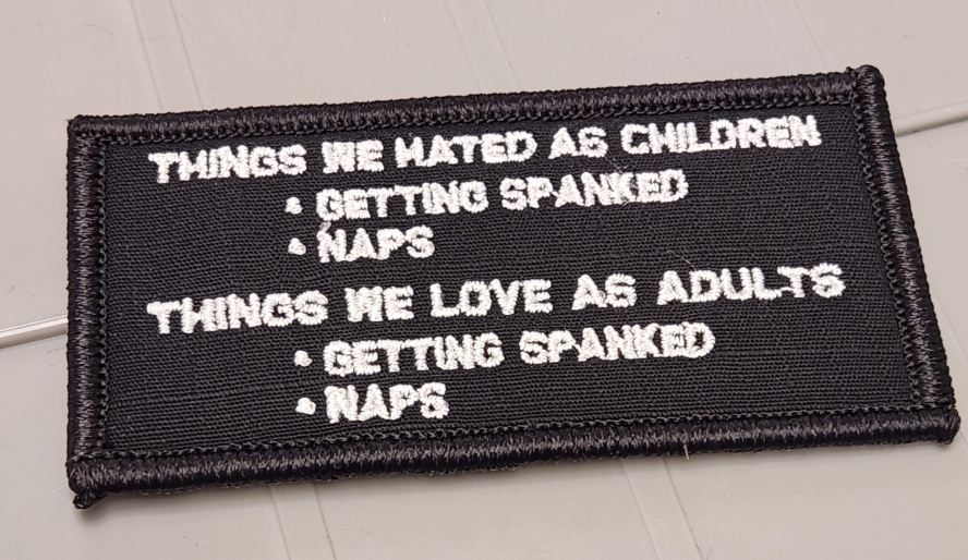 ASOS -Things We Hated As Children- 2x4 Patch - Black w/White