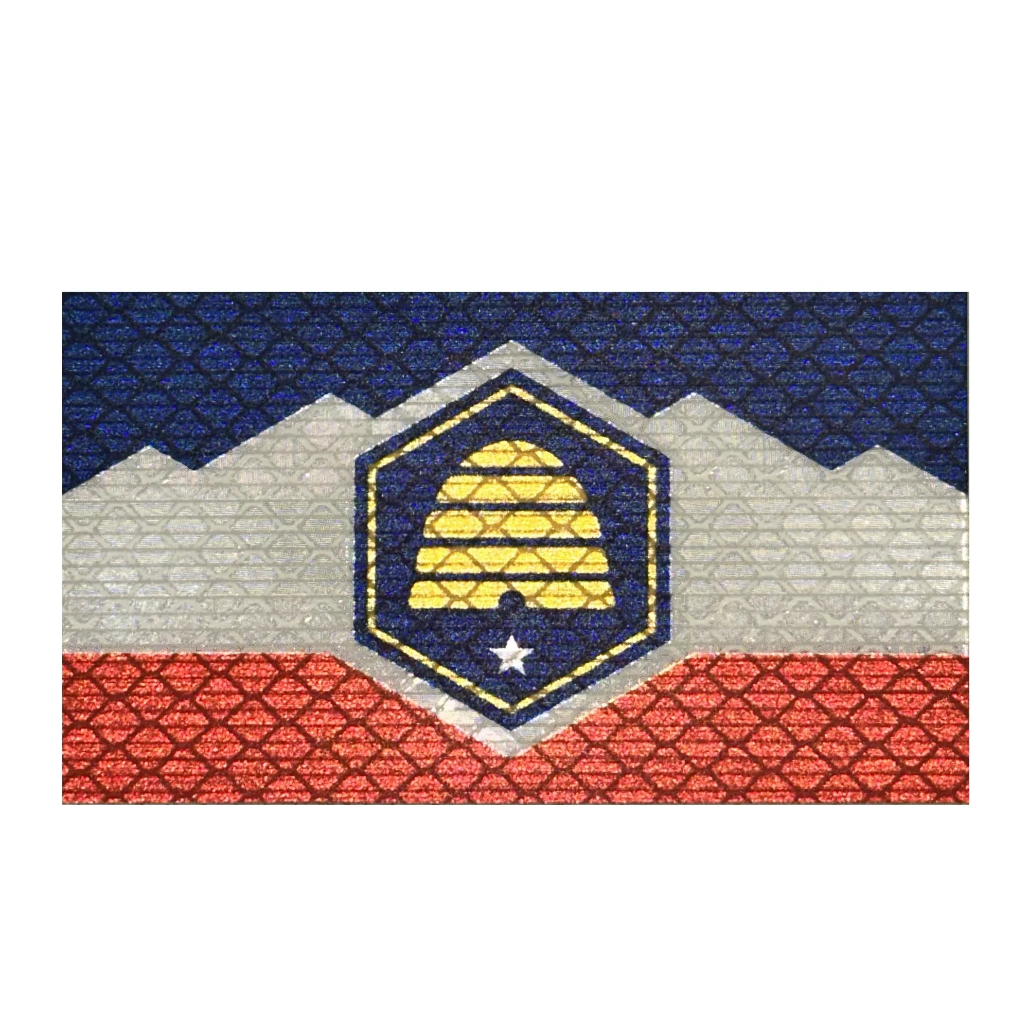 Reflective Utah State Flag - 2x3.5 Patch