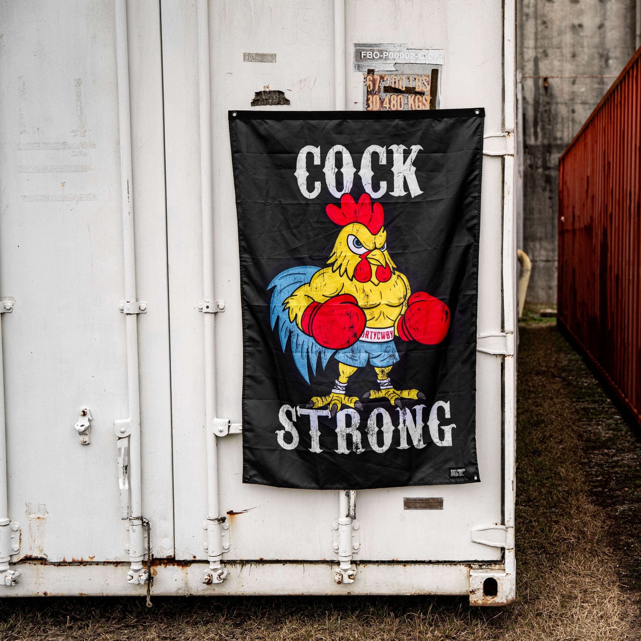 Cock Strong Boxing Chicken 3' X 5' Flag  - Combat Iron Apparel Co.