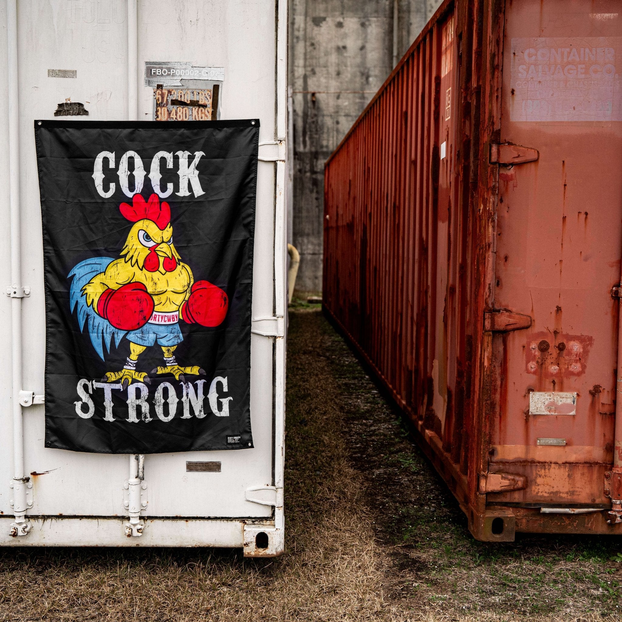 Cock Strong Boxing Chicken 3' X 5' Flag  - Combat Iron Apparel Co.