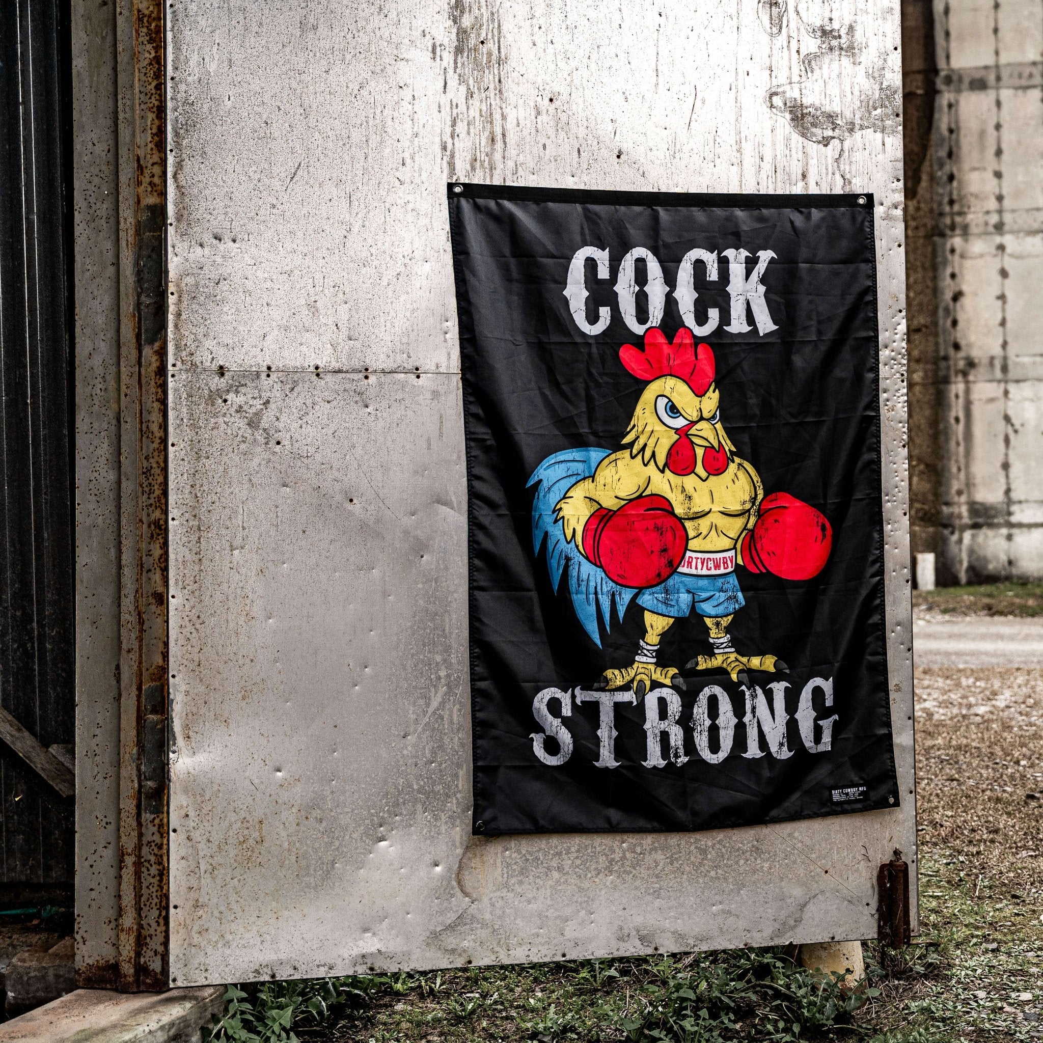 Cock Strong Boxing Chicken 3' X 5' Flag  - Combat Iron Apparel Co.
