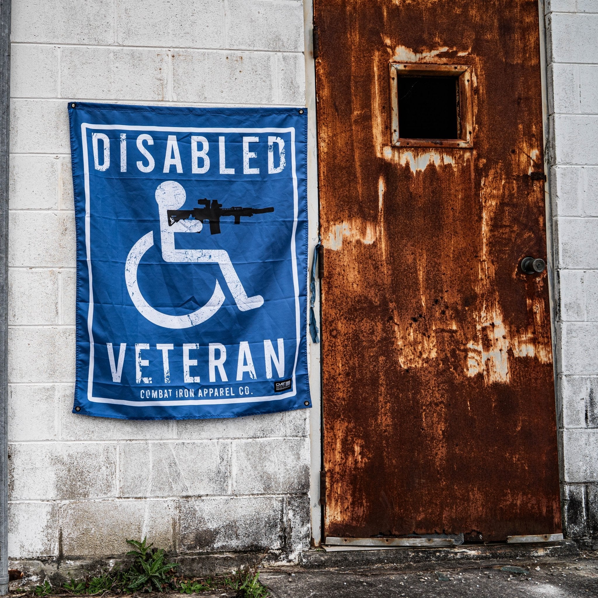 Disabled Veteran Sign 3'x3' Flag  - Combat Iron Apparel Co.