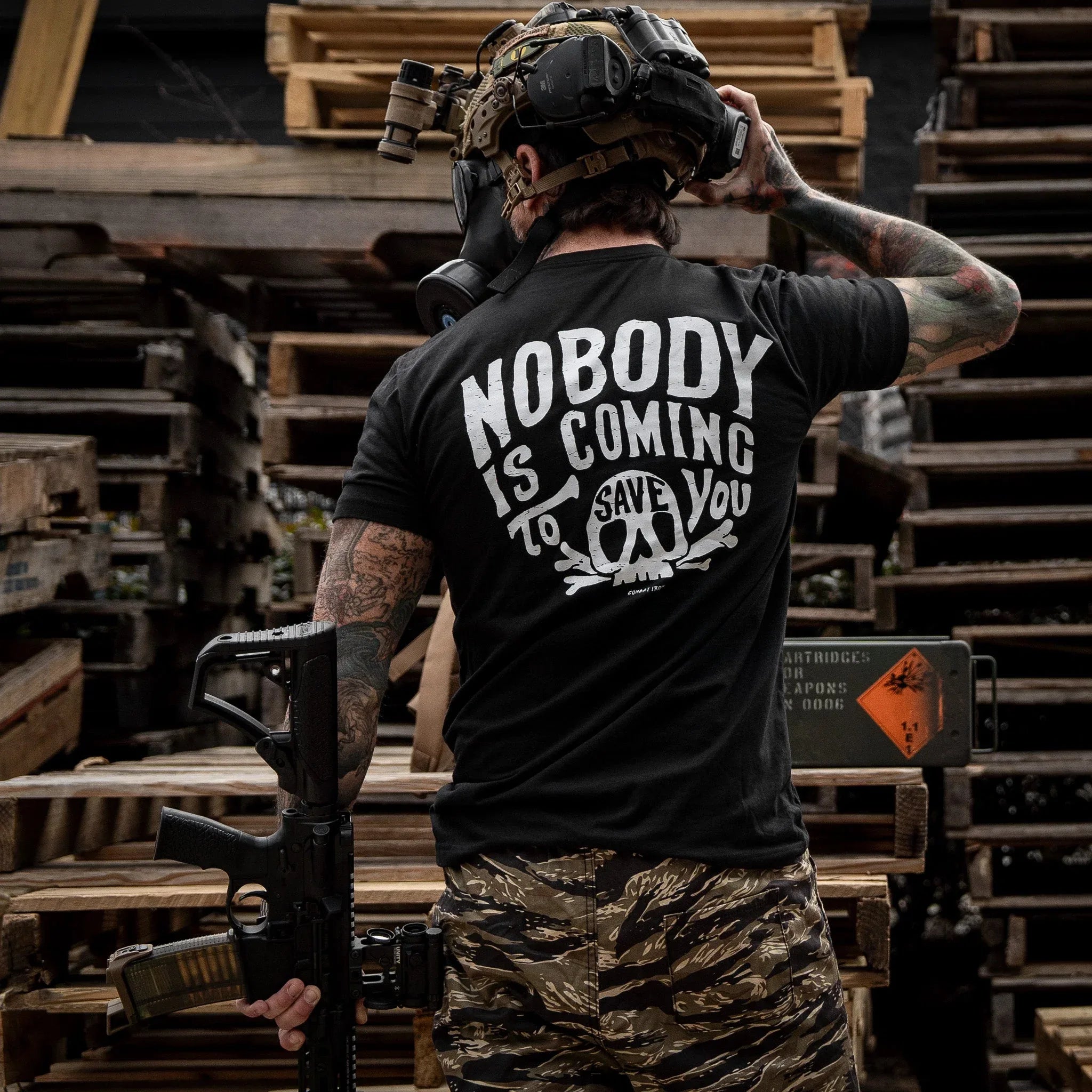 Nobody Is Coming To Save You Skull Men's T-Shirt - Combat Iron Apparel Co.