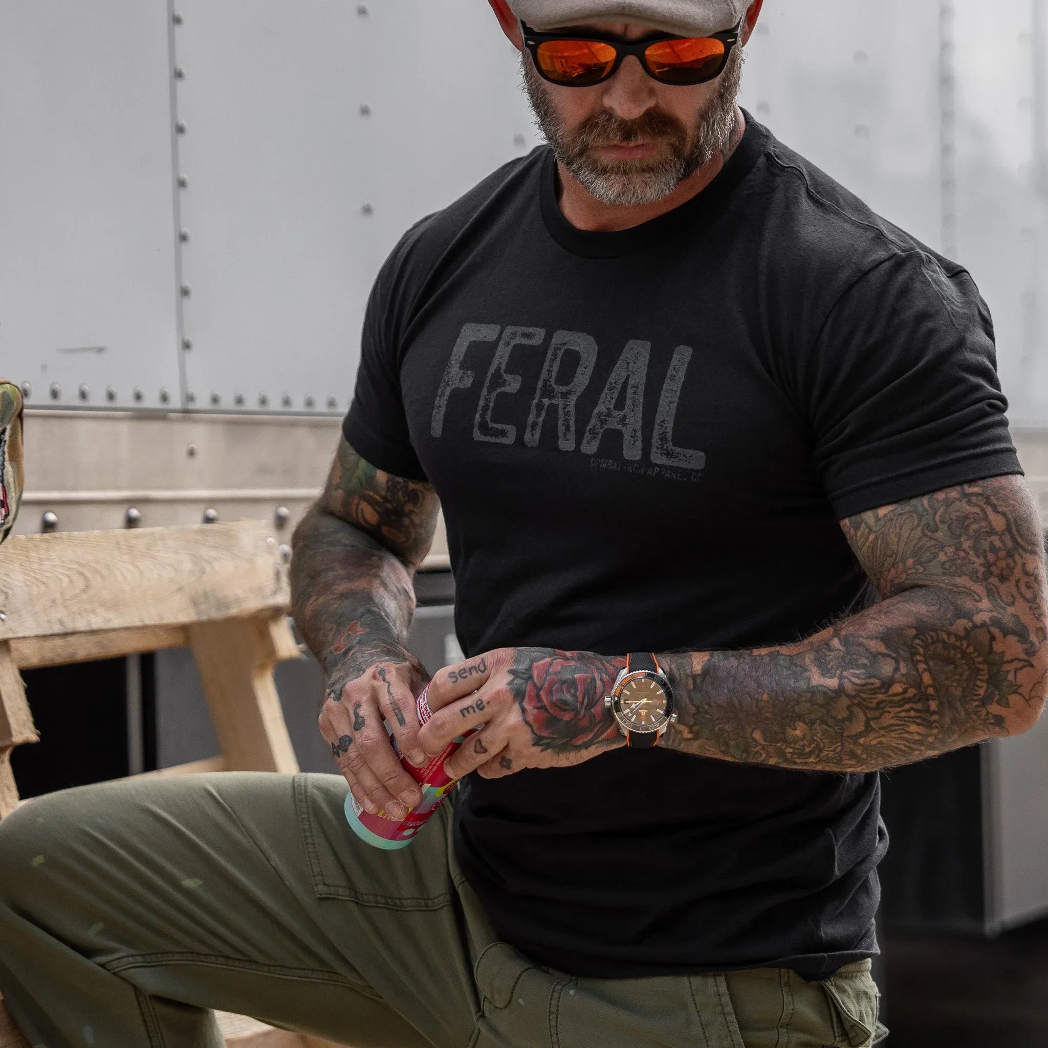 Feral Distressed Men's T-Shirt - Combat Iron Apparel Co.