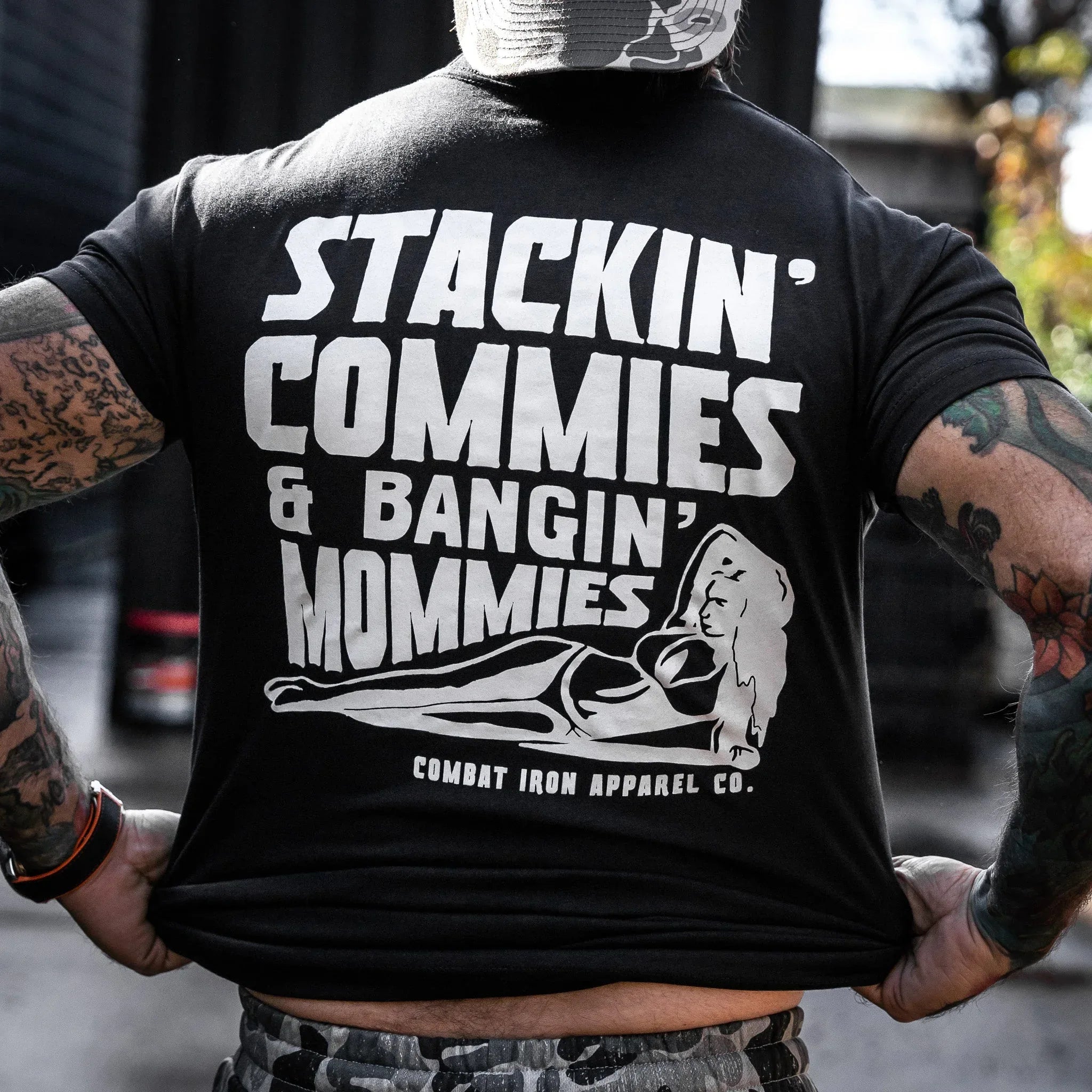 Stackin' Commies & Bangin' Mommies Men's T-Shirt - Combat Iron Apparel Co.
