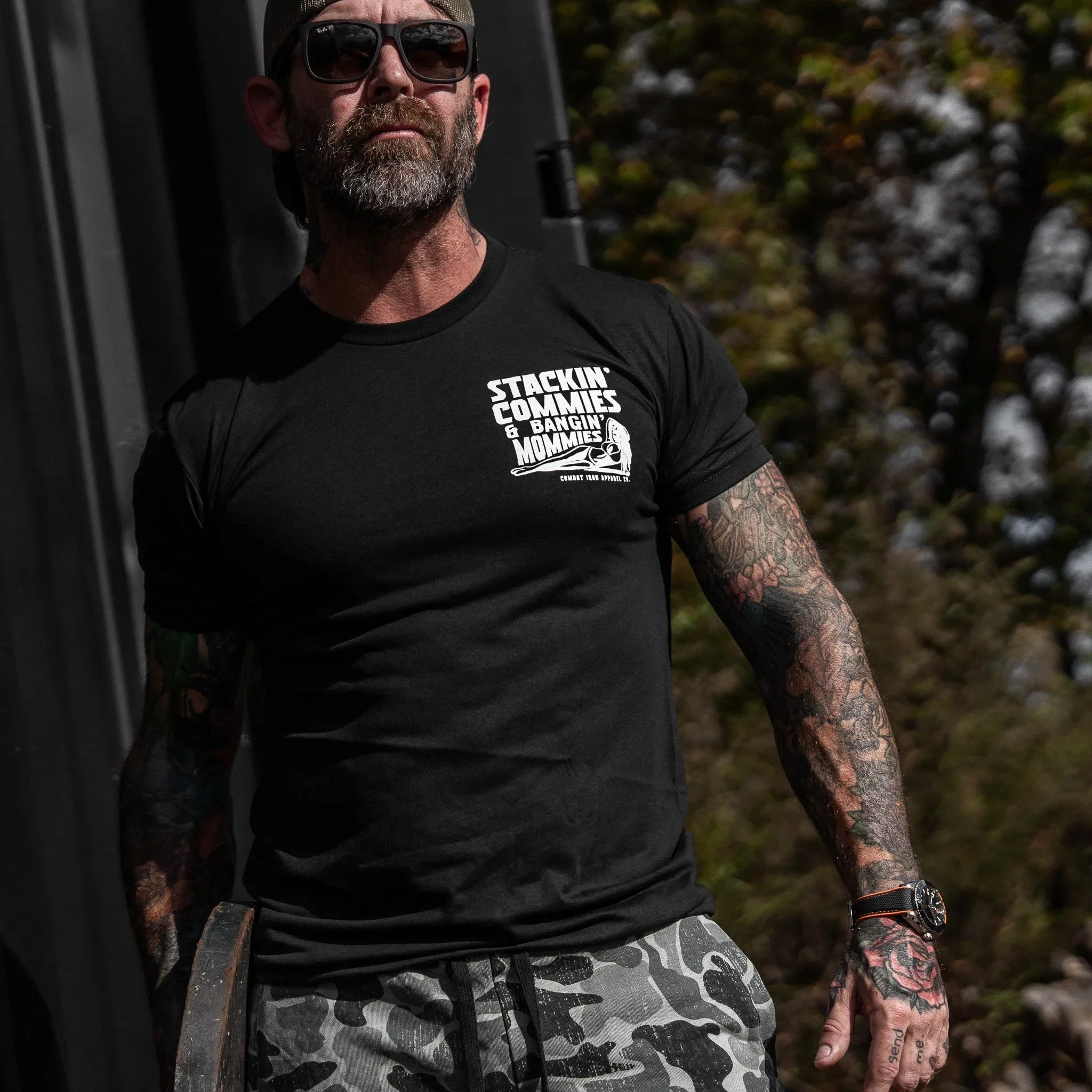 Stackin' Commies & Bangin' Mommies Men's T-Shirt - Combat Iron Apparel Co.