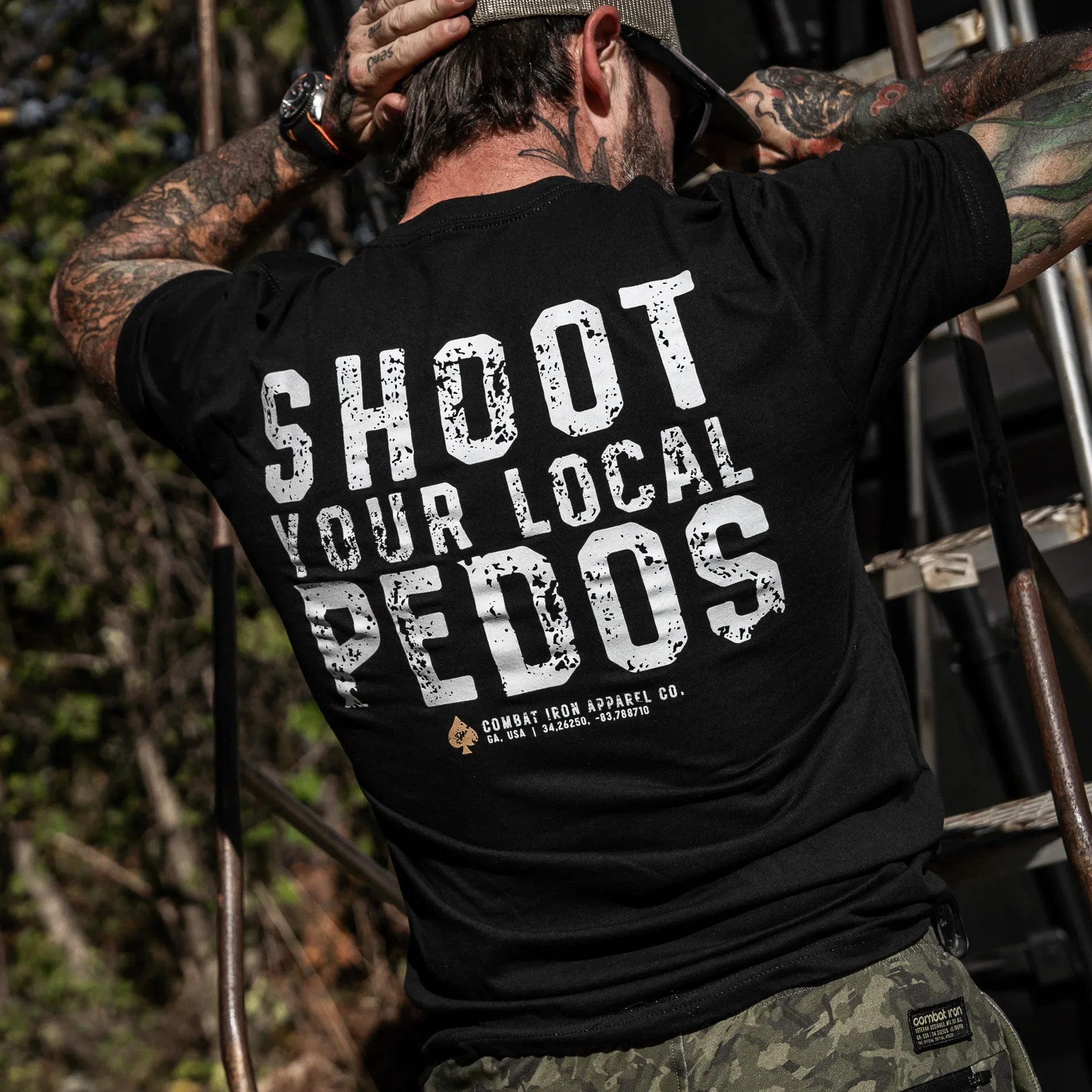 Shoot Your Local Pedos Men's T-Shirt - Combat Iron Apparel Co.