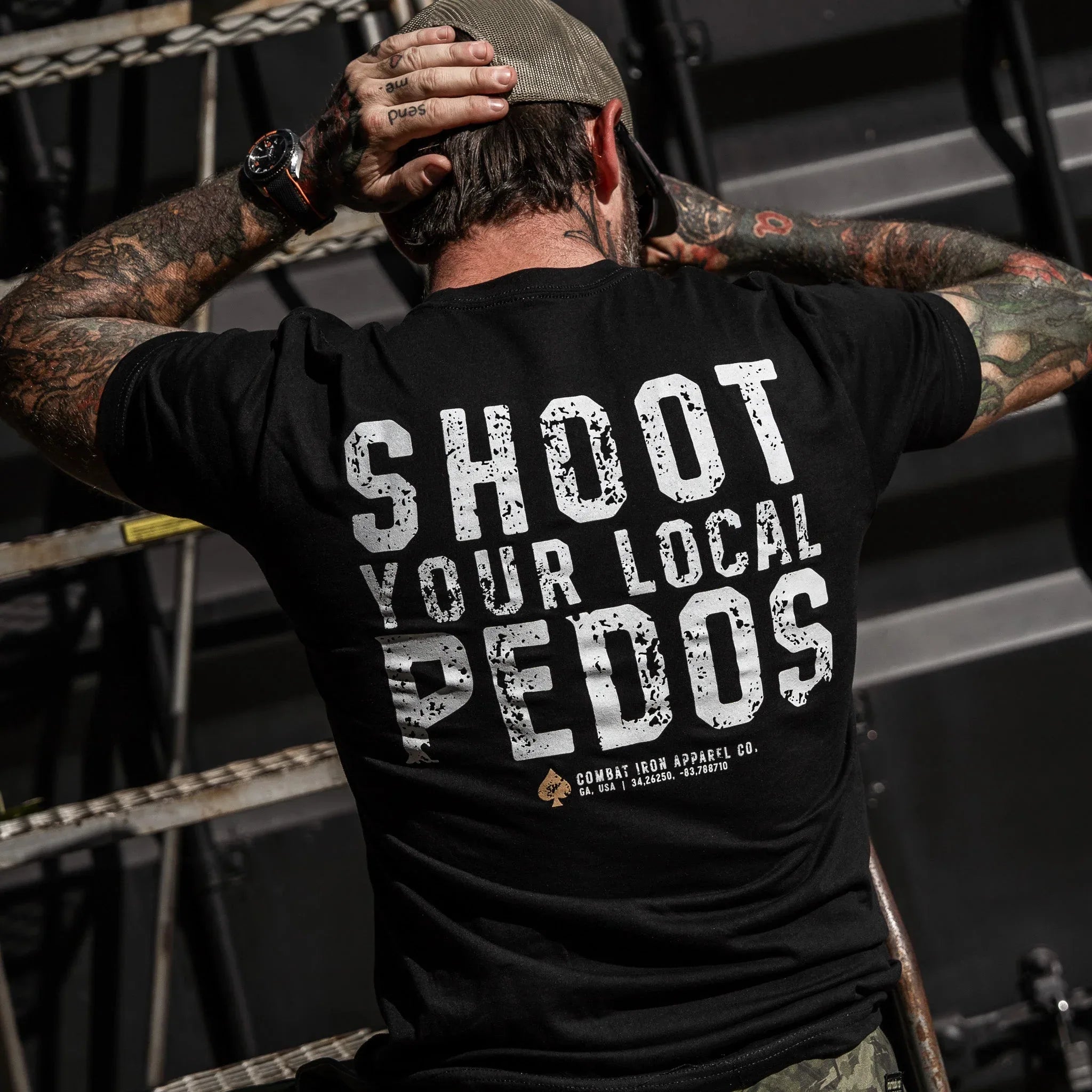 Shoot Your Local Pedos Men's T-Shirt - Combat Iron Apparel Co.