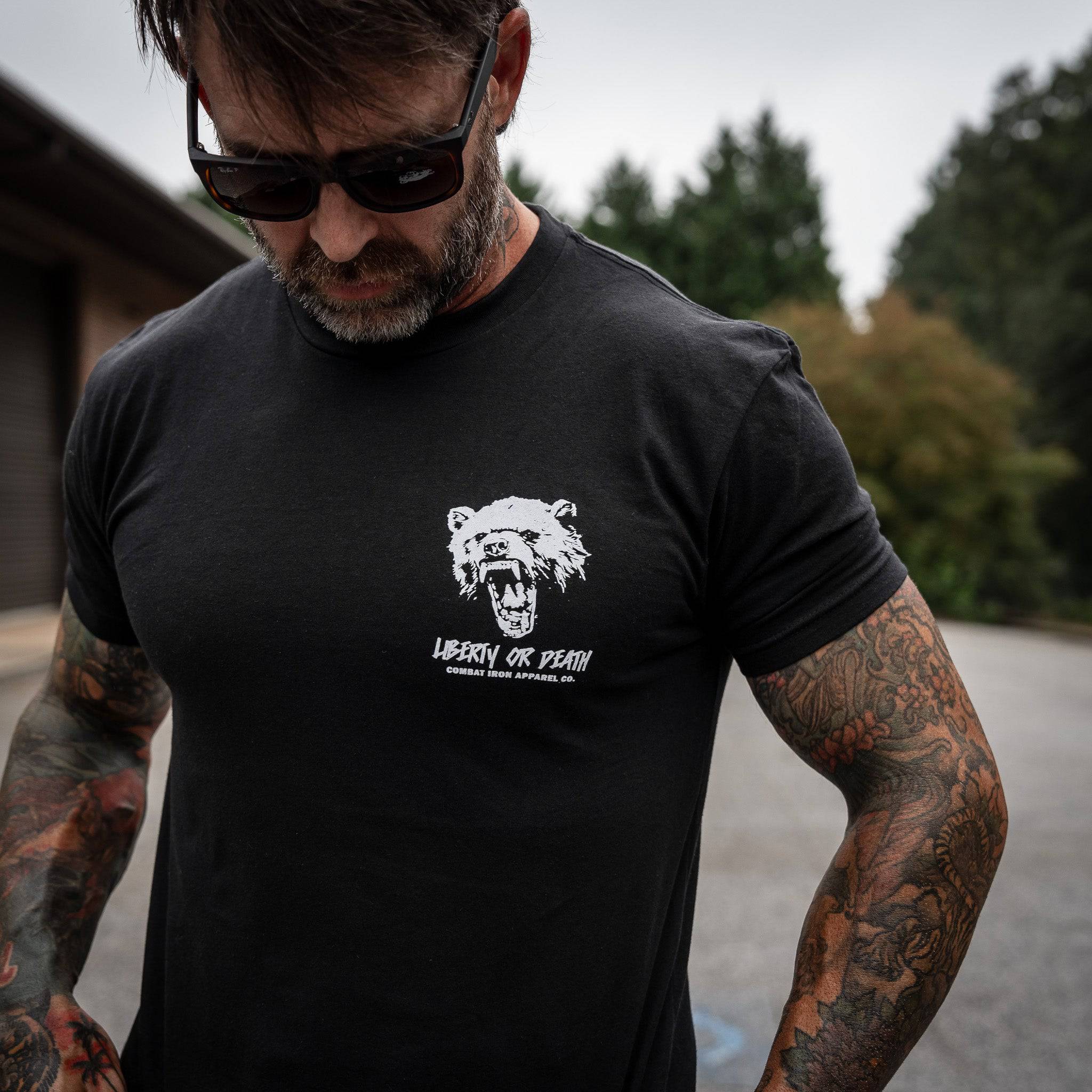 Liberty Or Death Fight Like Hell Men's T-Shirt - Combat Iron Apparel Co.
