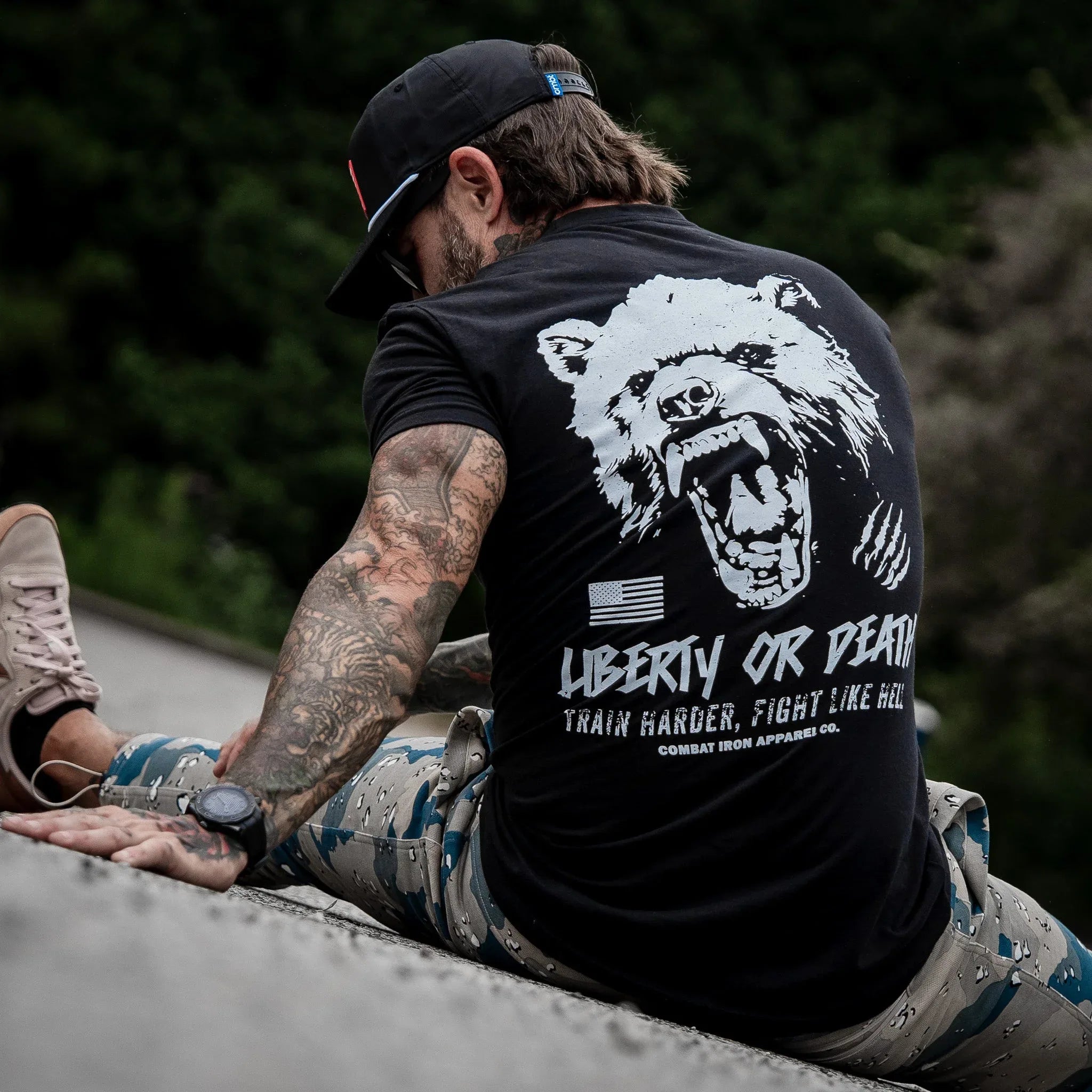 Liberty Or Death Fight Like Hell Men's T-Shirt - Combat Iron Apparel Co.
