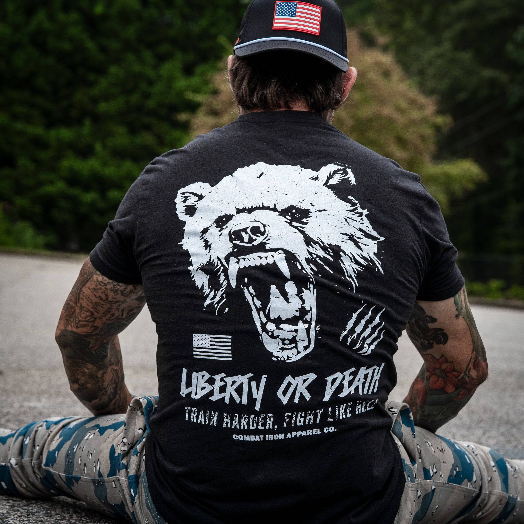 Liberty Or Death Fight Like Hell Men's T-Shirt - Combat Iron Apparel Co.