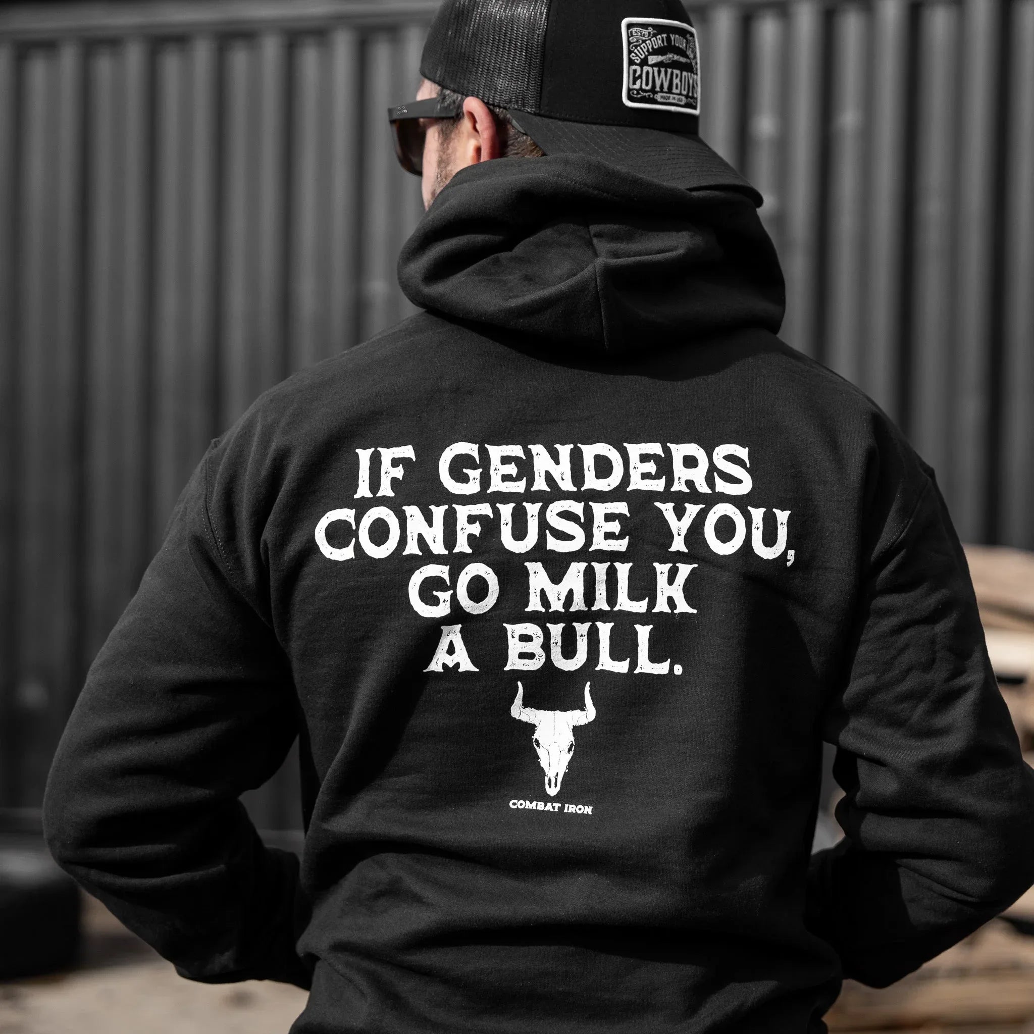 If Genders Confuse You, Go Milk a Bull Men's Hoodie - Combat Iron Apparel Co.