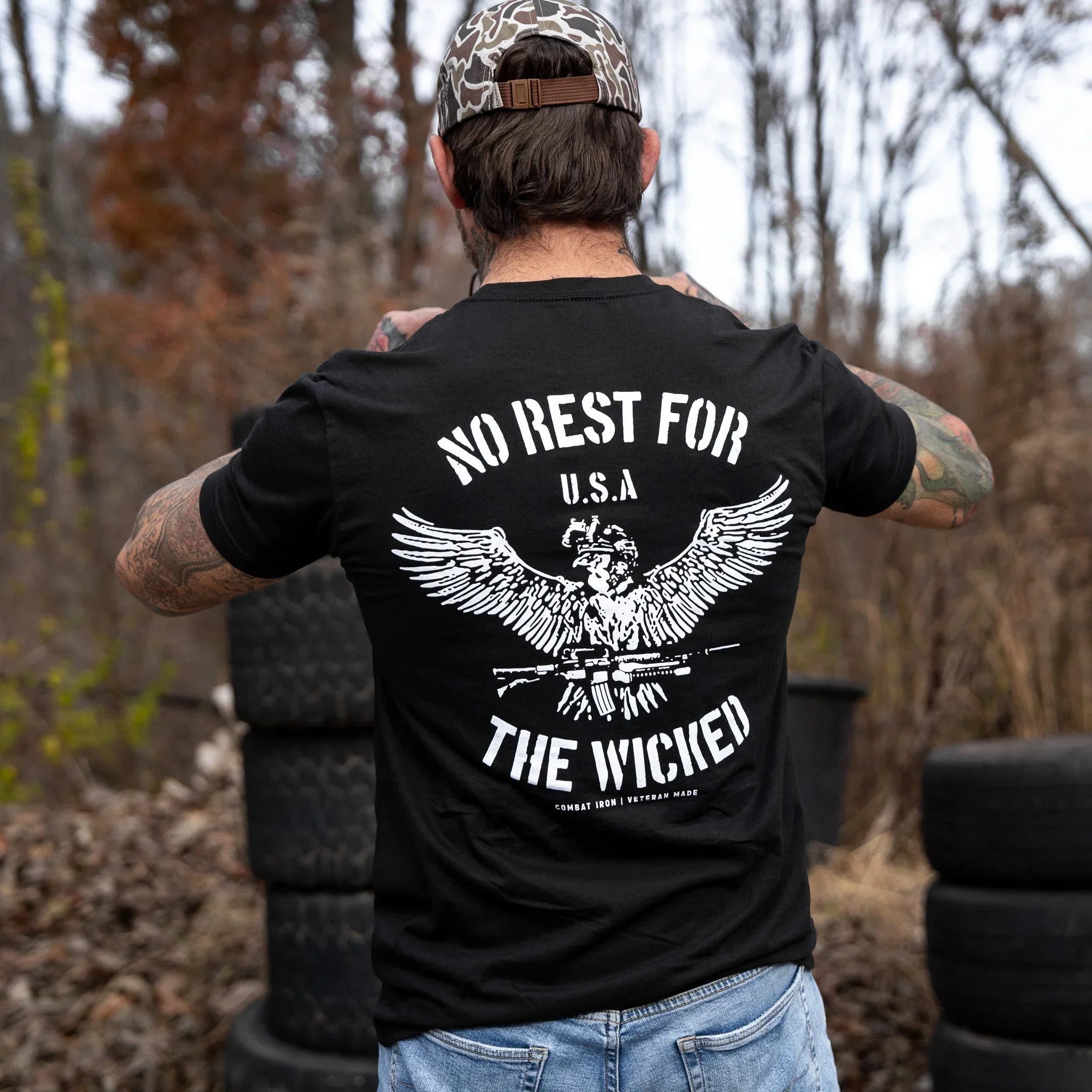 No Rest For The Wicked Men's T-Shirt - Combat Iron Apparel Co.