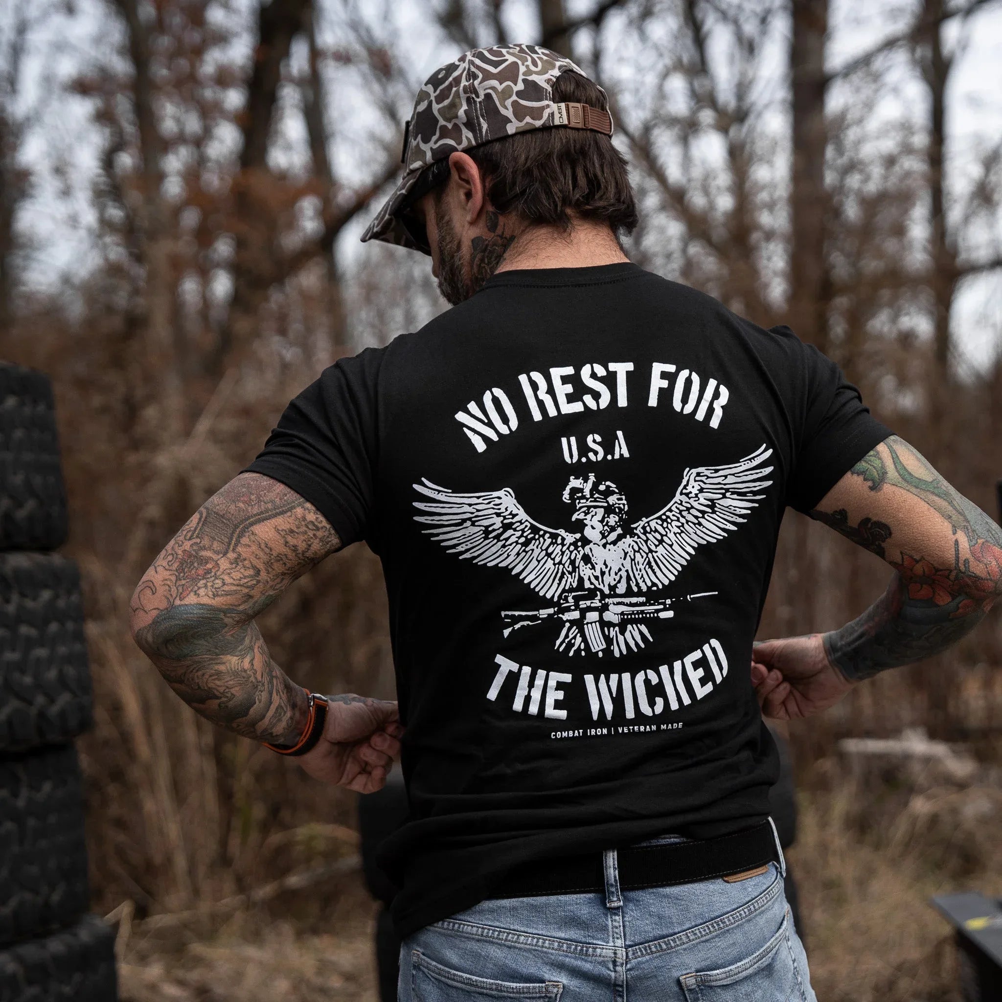 No Rest For The Wicked Men's T-Shirt - Combat Iron Apparel Co.