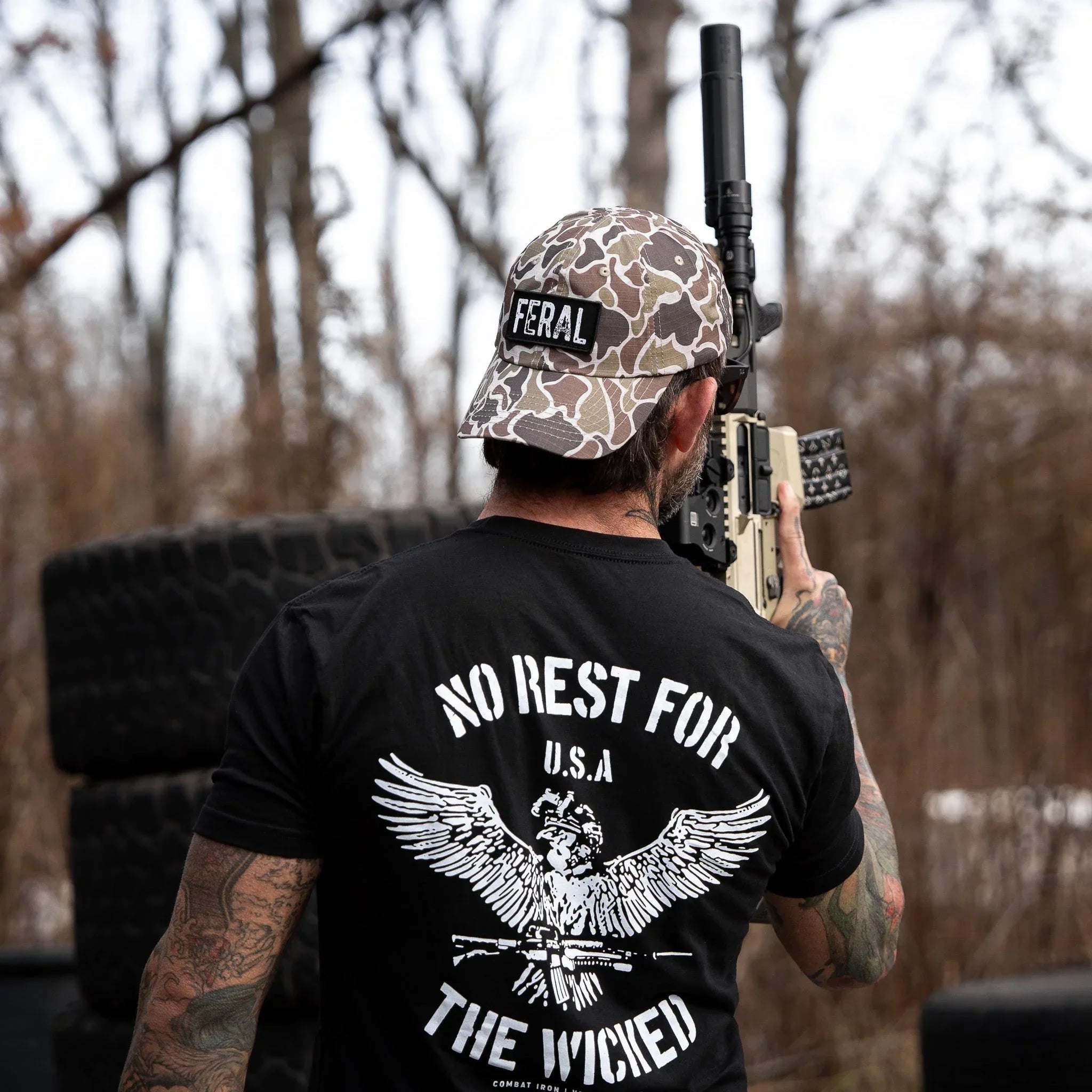 No Rest For The Wicked Men's T-Shirt - Combat Iron Apparel Co.