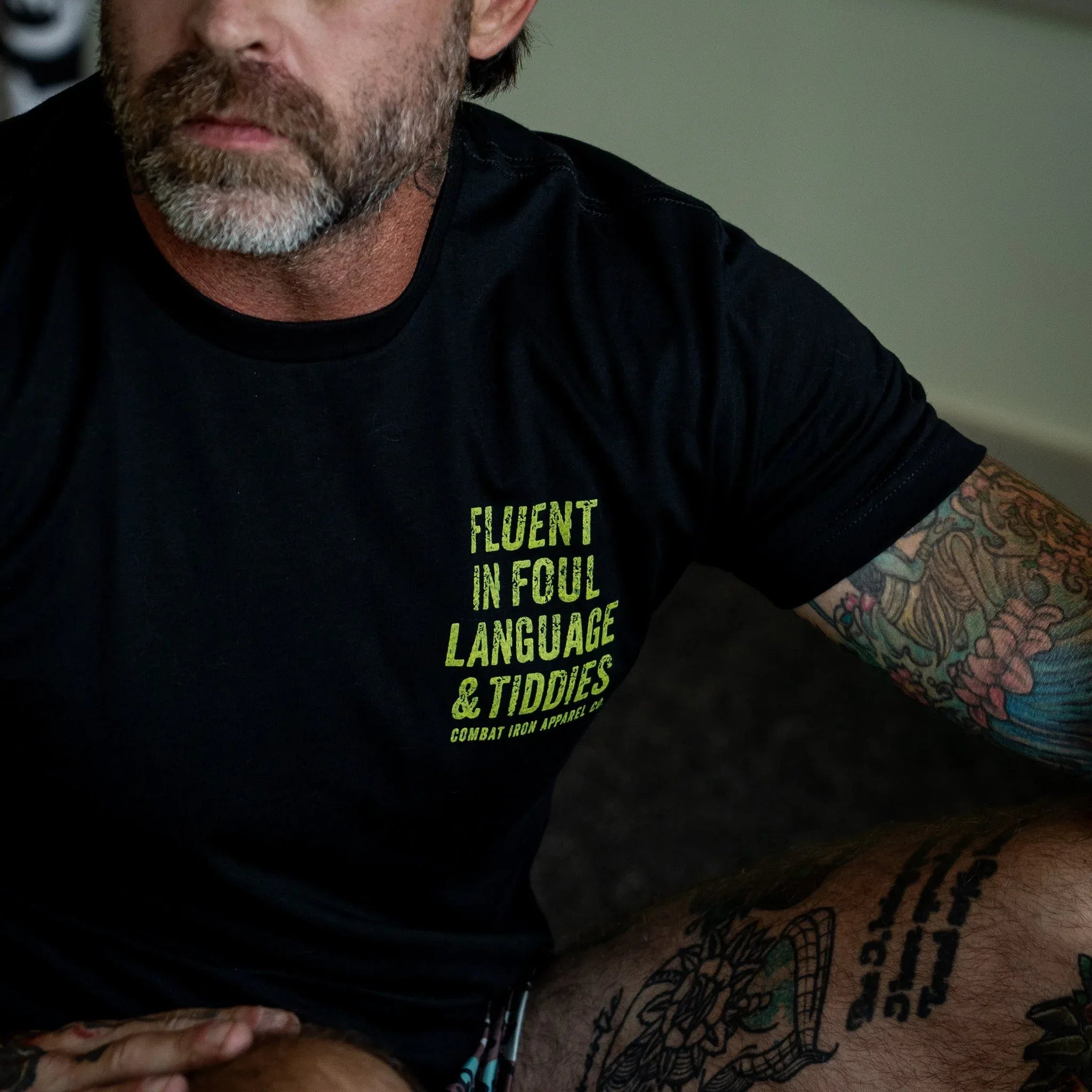 Fluent In Foul Language and Tiddies Men's T-Shirt - Combat Iron Apparel Co.