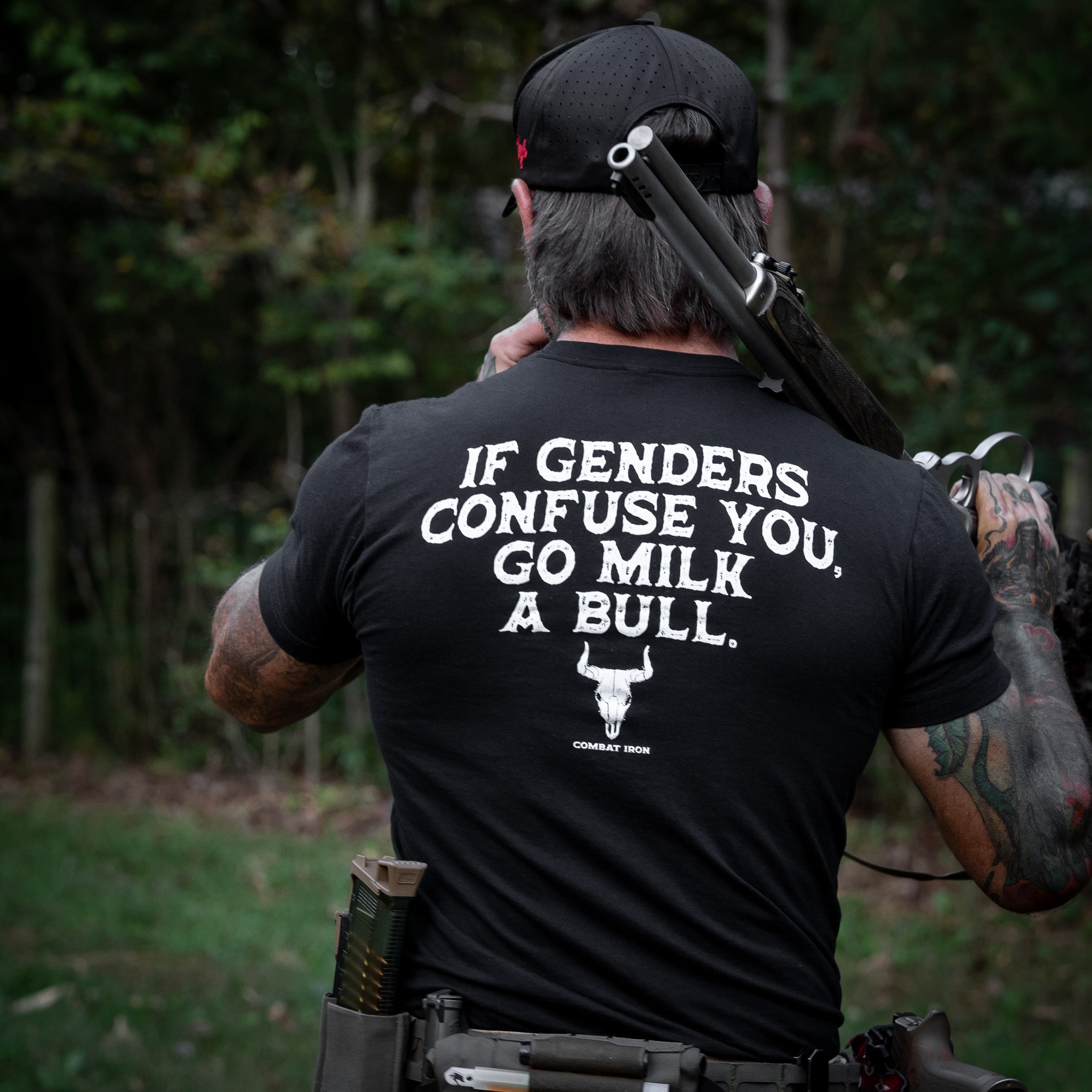 If Genders Confuse You, Go Milk a Bull Men's T-Shirt - Combat Iron Apparel Co.