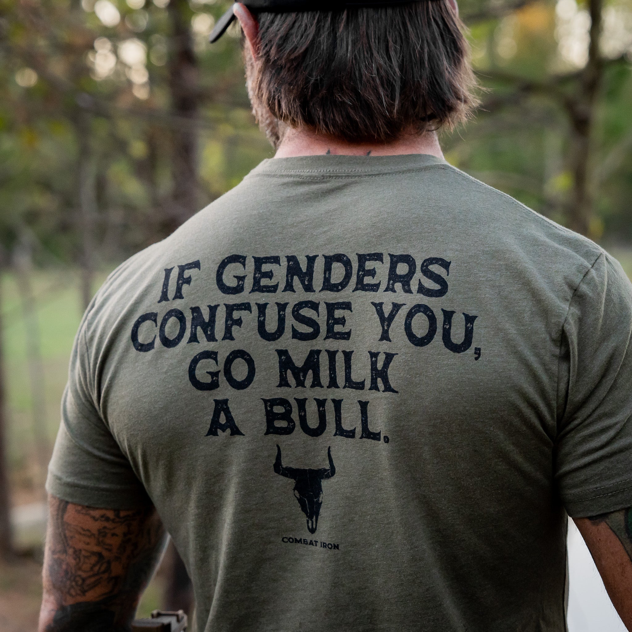If Genders Confuse You, Go Milk a Bull Men's T-Shirt - Combat Iron Apparel Co.