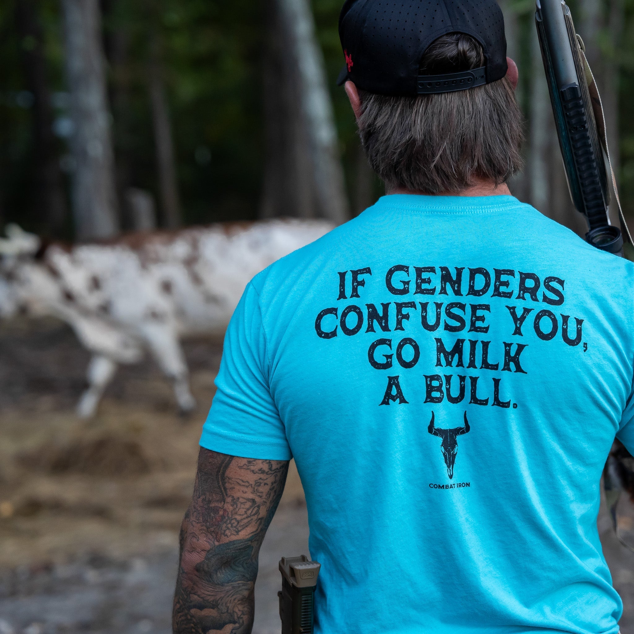 If Genders Confuse You, Go Milk a Bull Men's T-Shirt - Combat Iron Apparel Co.
