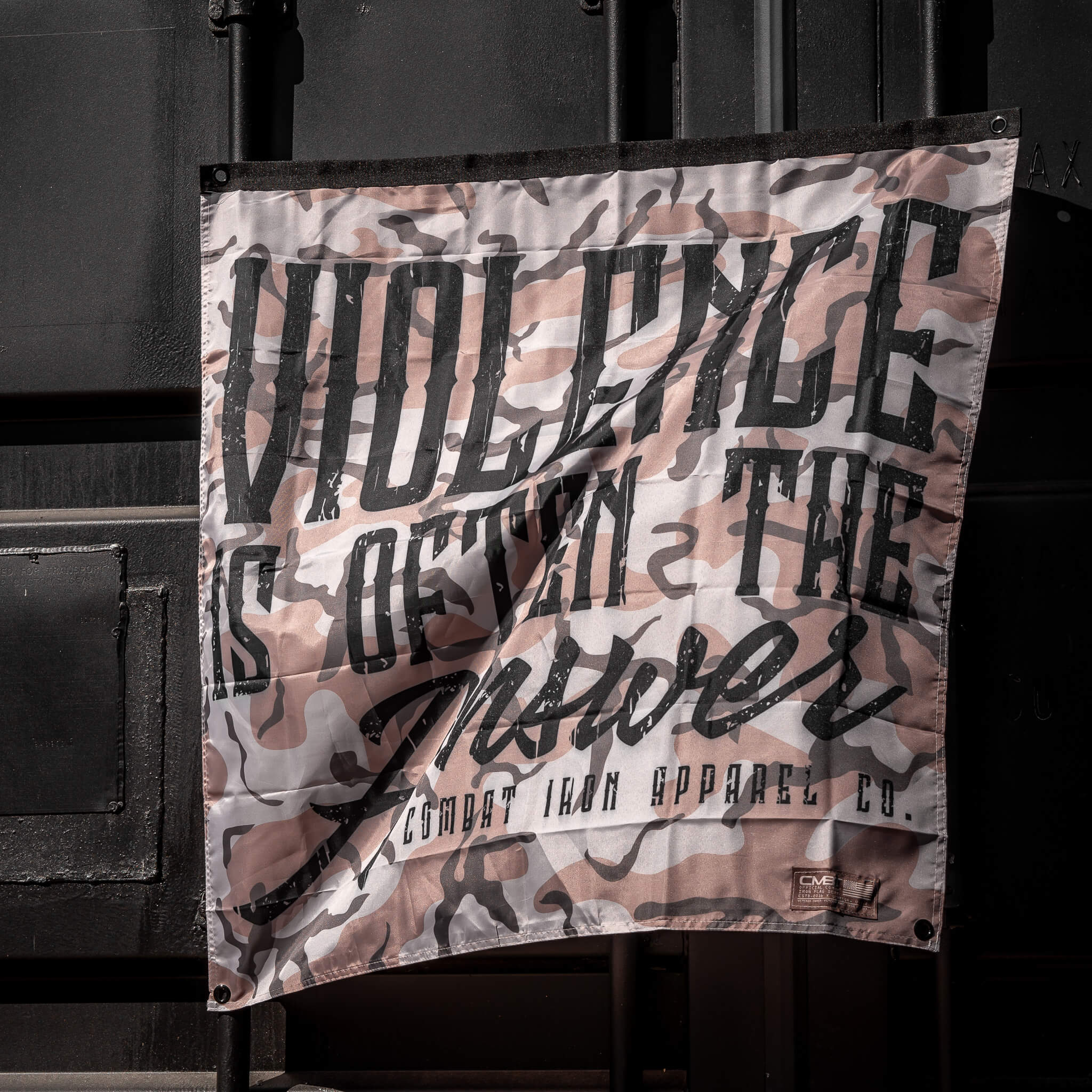 Violence Is Often The Answer 3'x3' Camo Flag - Combat Iron Apparel Co.