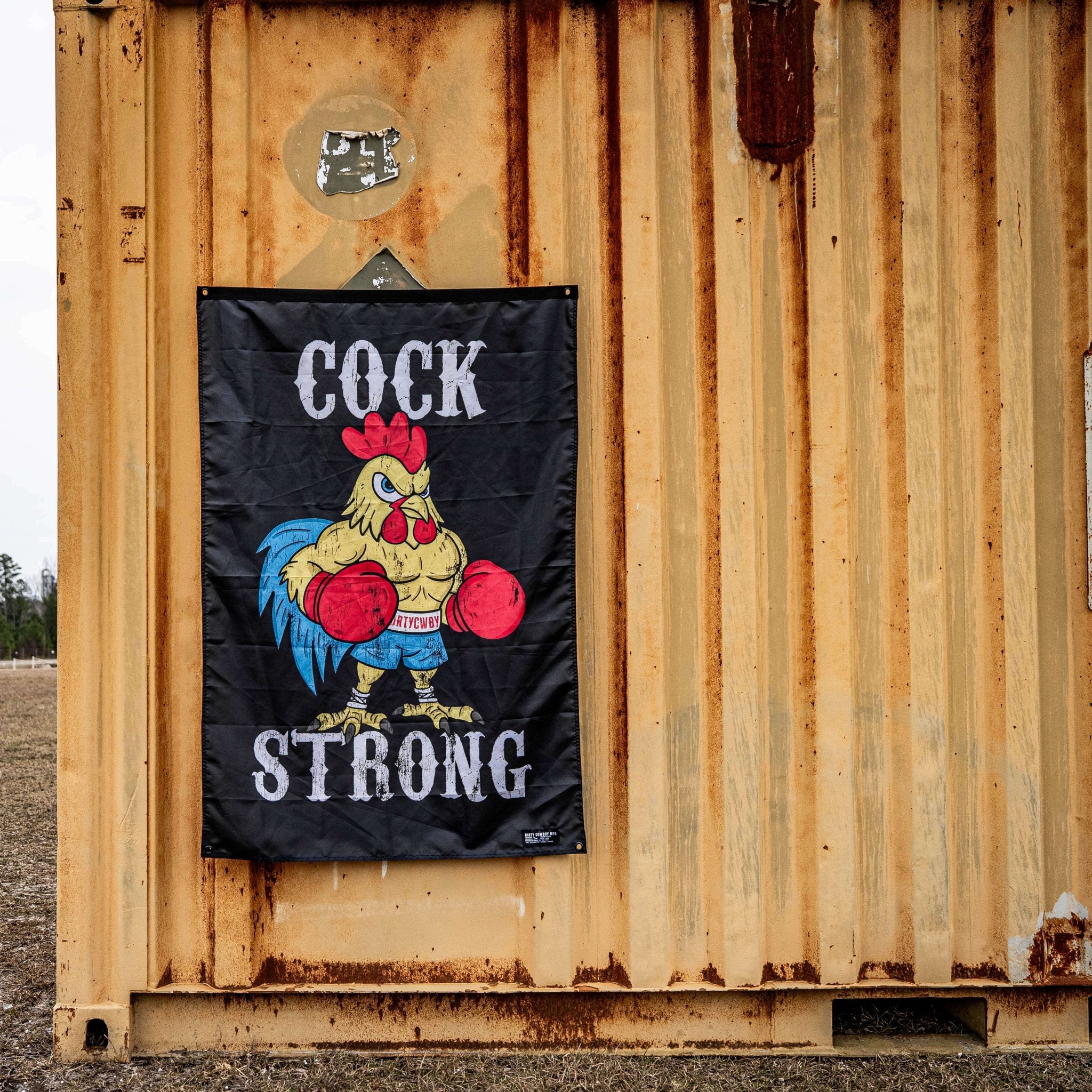 Cock Strong Boxing Chicken 3' X 5' Flag  - Combat Iron Apparel Co.
