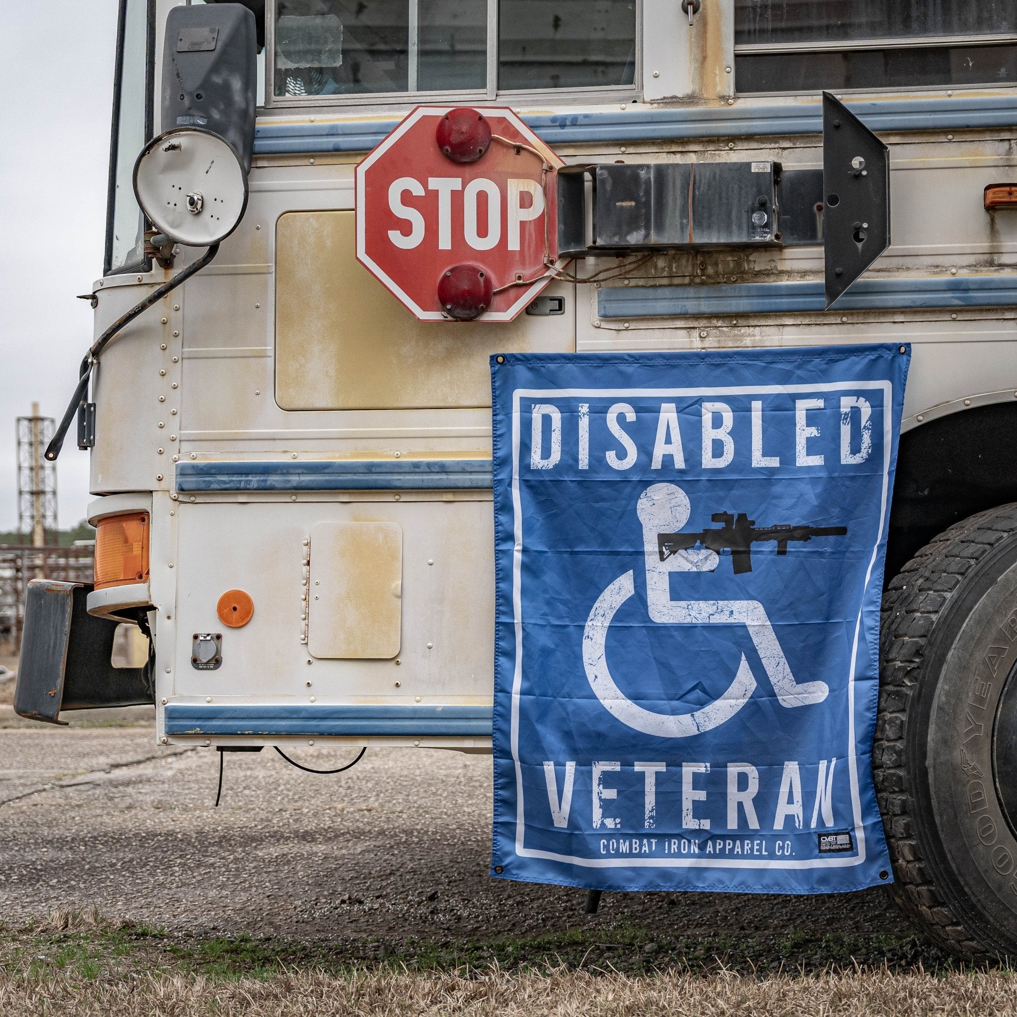 Disabled Veteran Sign 3'x3' Flag  - Combat Iron Apparel Co.