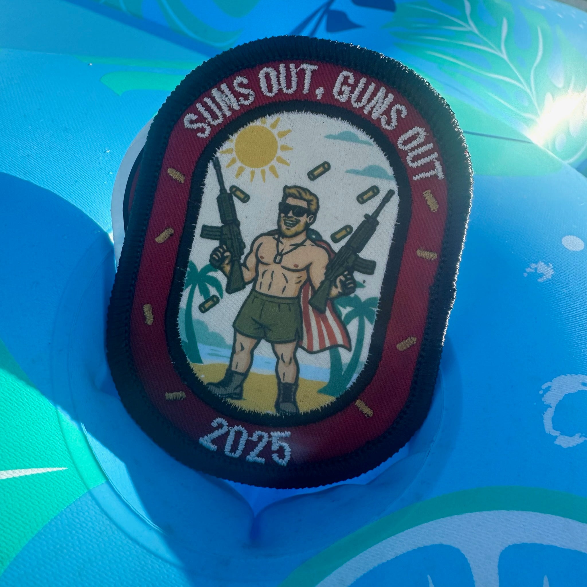 August 2025 POTM - Suns Out, Guns Out - 4" Subroidery Patch