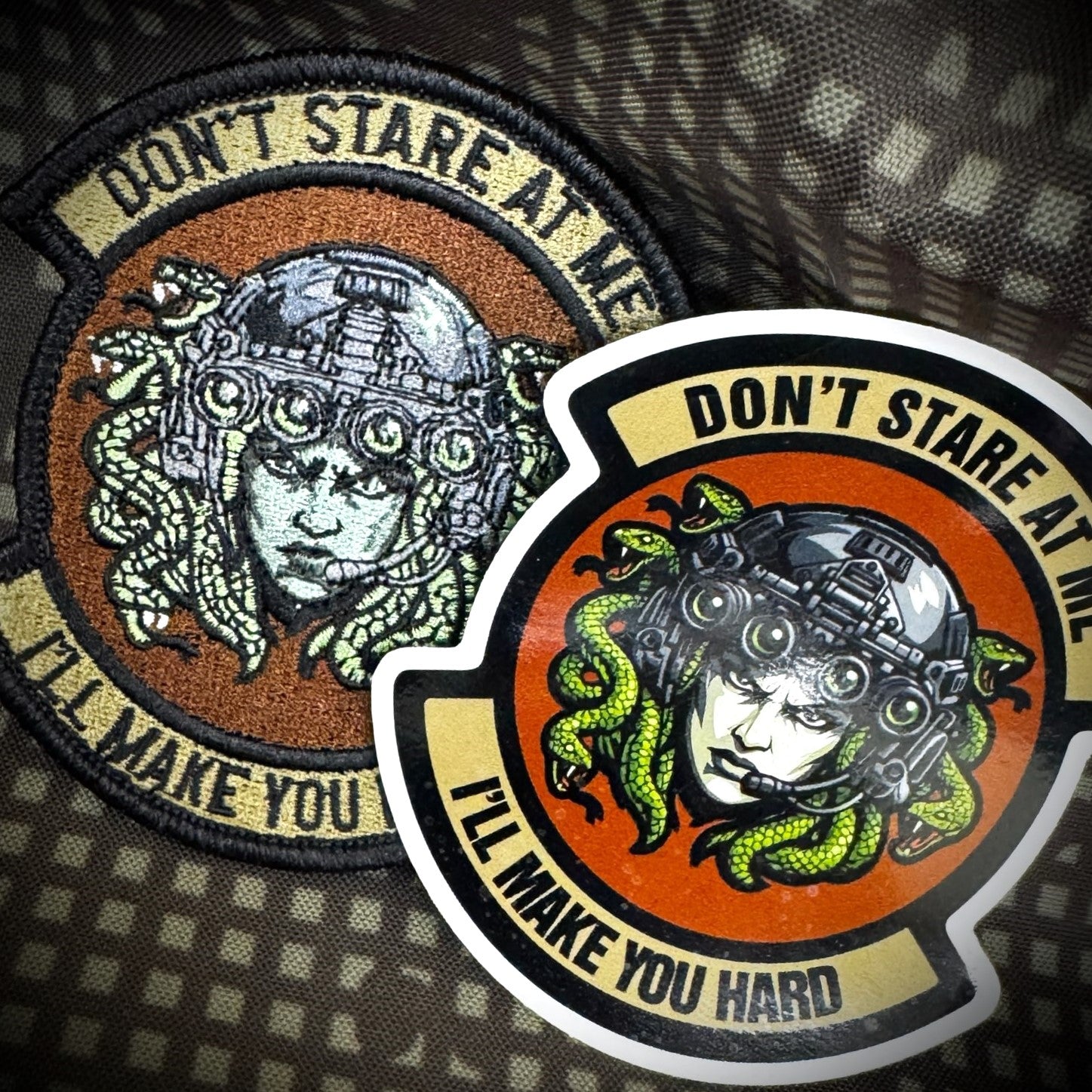COMBO - POTM - August 2026 POTM - Don't Stare At Me I'll Make You Hard - PATCH AND STICKER