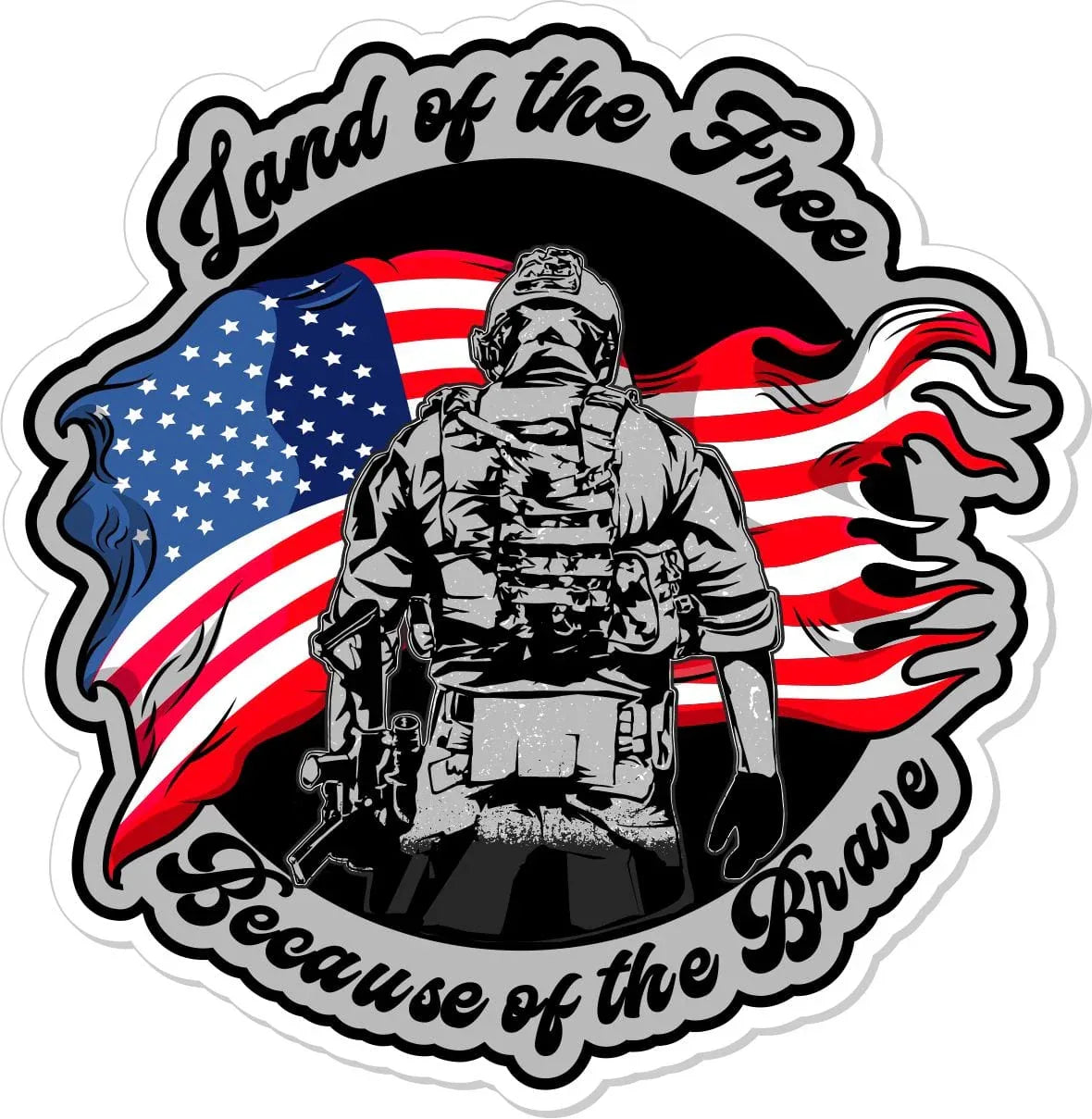 Tactical Gear Junkie Stickers Because of the Brave - 4" Sticker