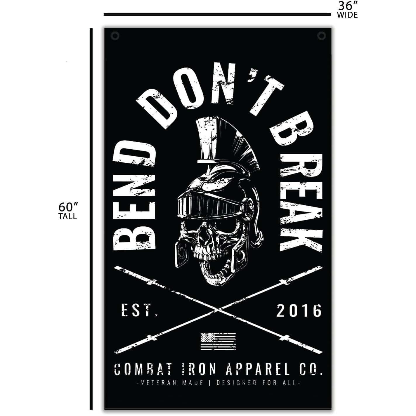 Bend Don't Break 3' X 5' Flag  - Combat Iron Apparel Co.