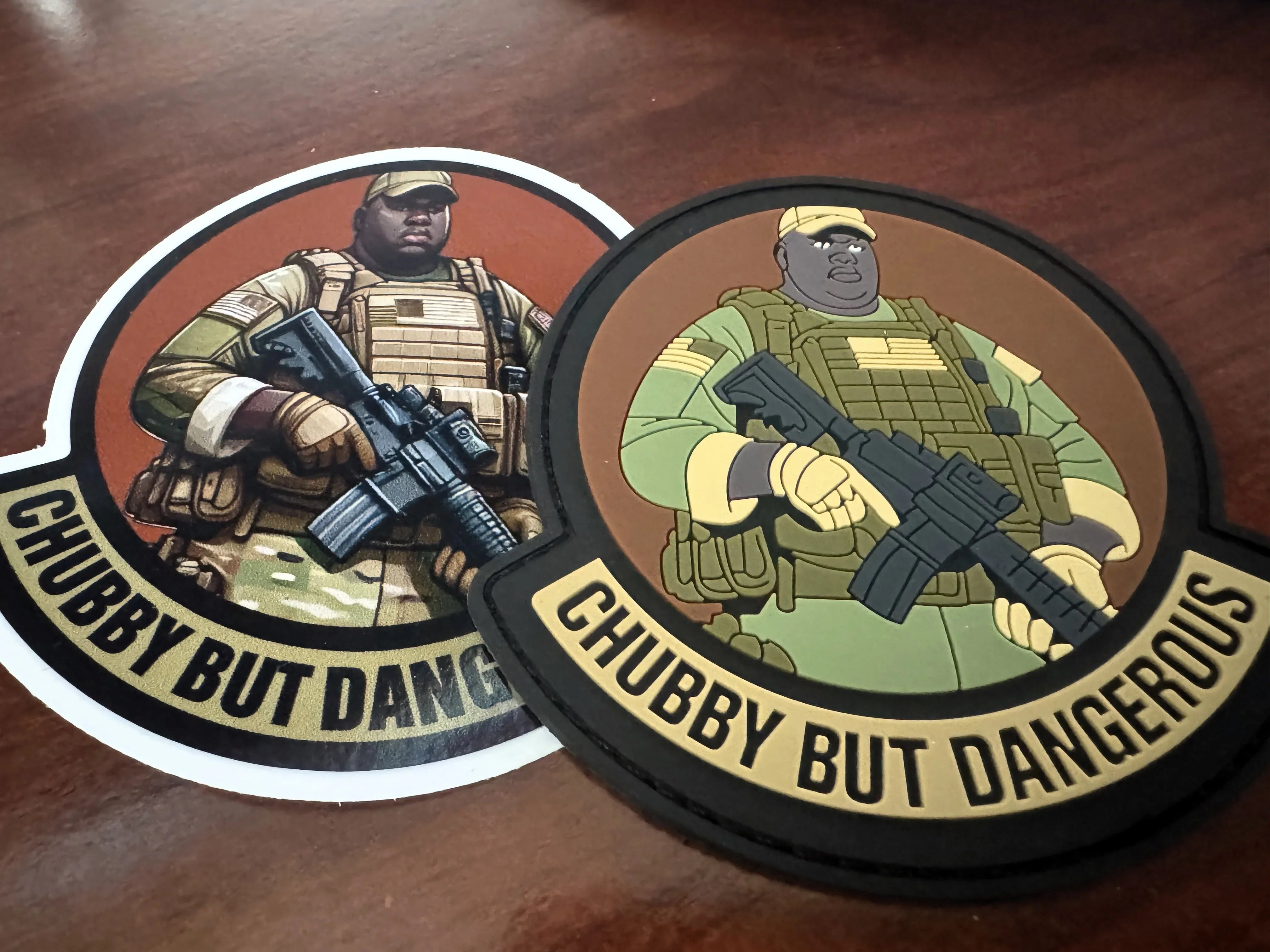 Big Al' - Chubby But Dangerous - OCP 3.5" PVC Patch - Meal Team 6 Member Patch & Sticker Combo