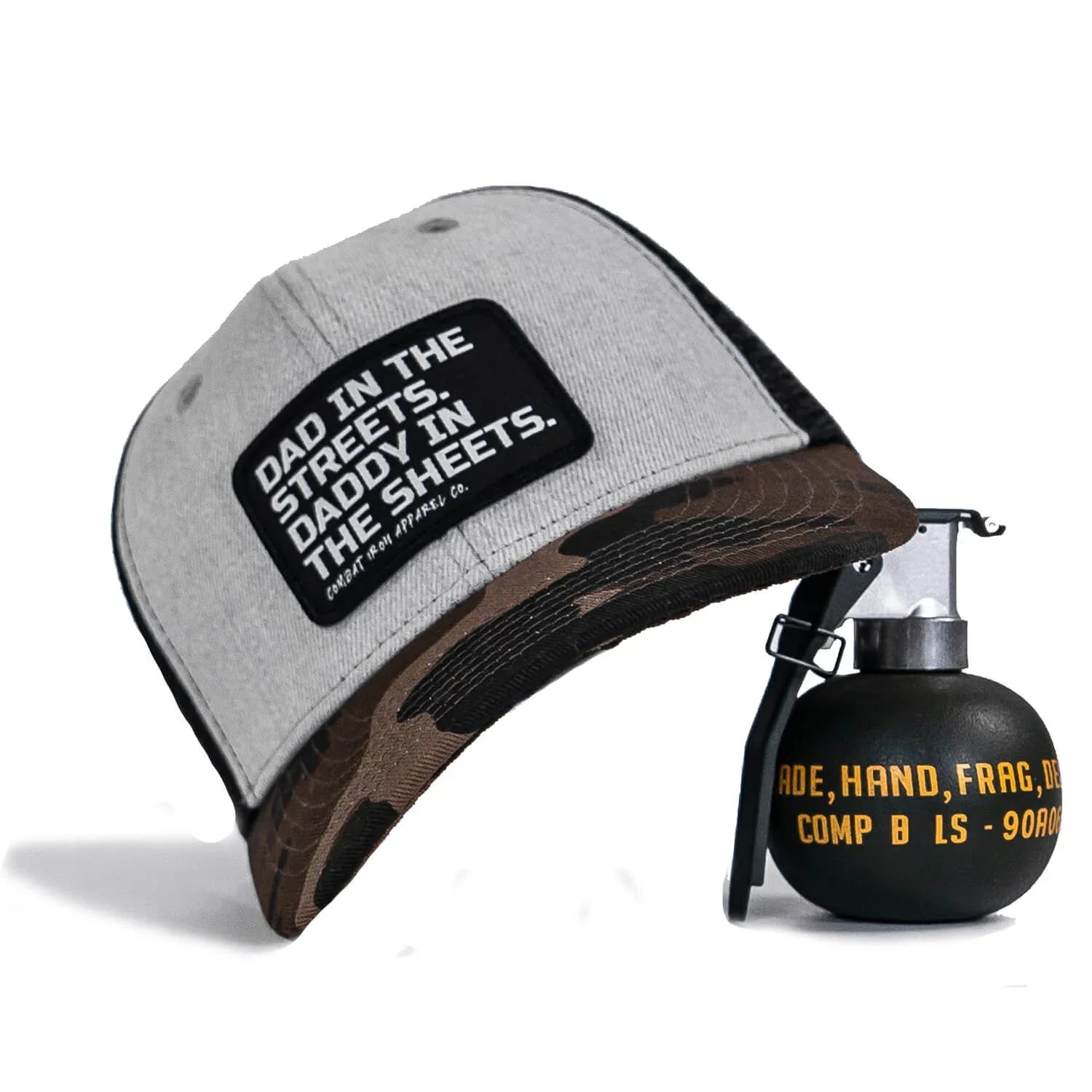Dad In The Streets. Daddy In The Sheets. Black Patch Snapback Hat - Combat Iron Apparel Co.