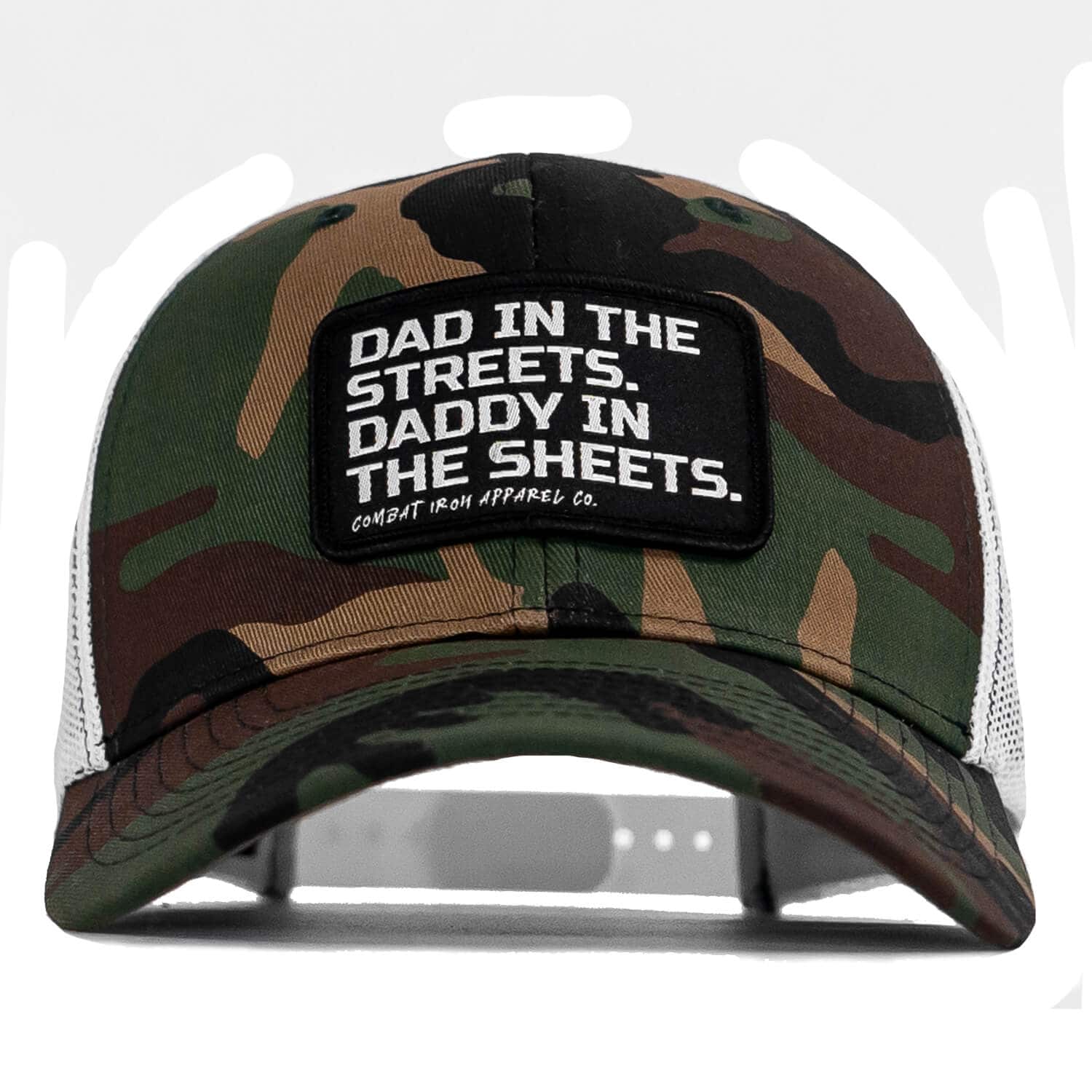 Dad In The Streets. Daddy In The Sheets. Black Patch Snapback Hat - Combat Iron Apparel Co.